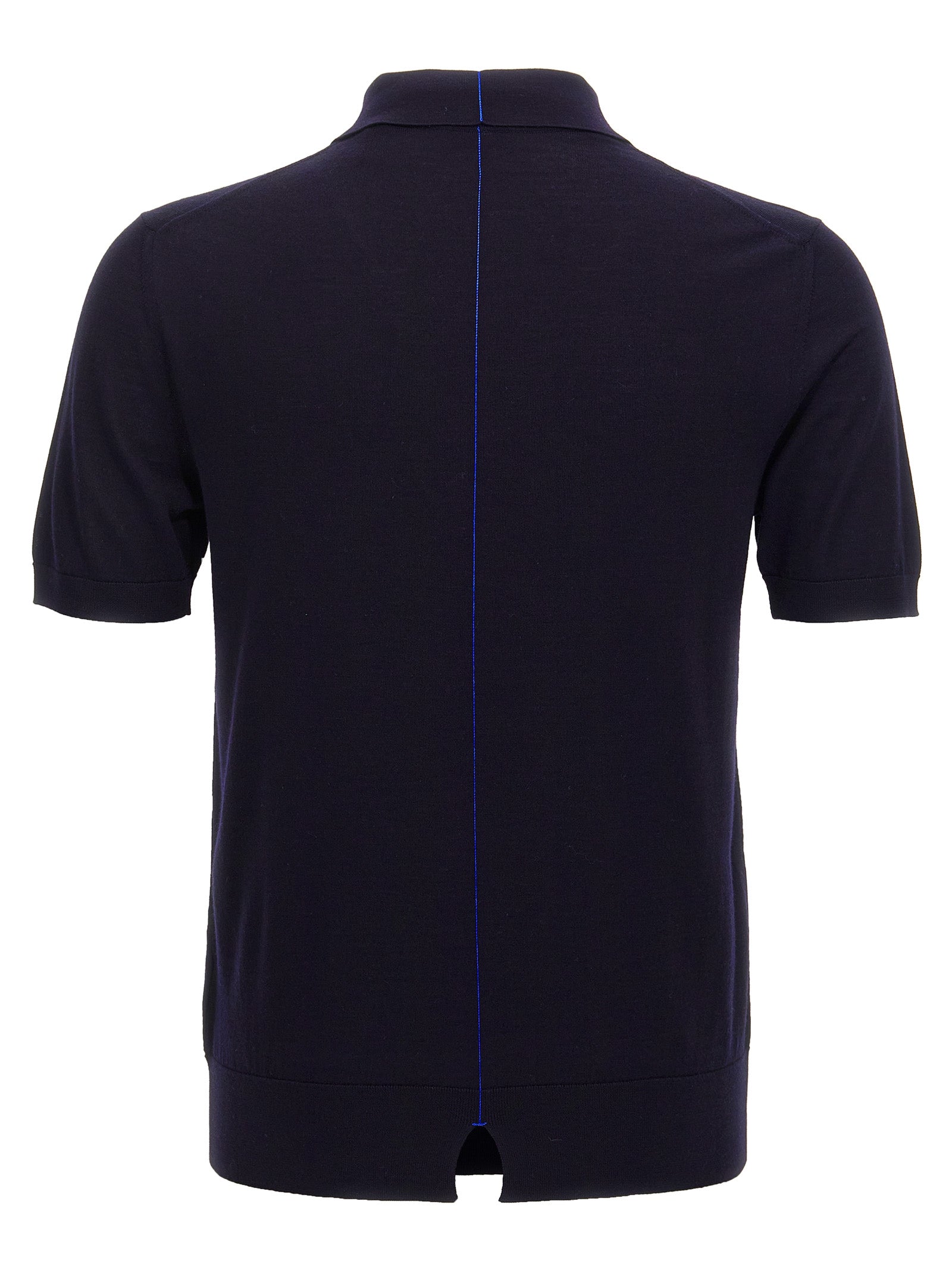 Burberry Blue Wool Polo Shirt | Artisanal Luxury Elegance