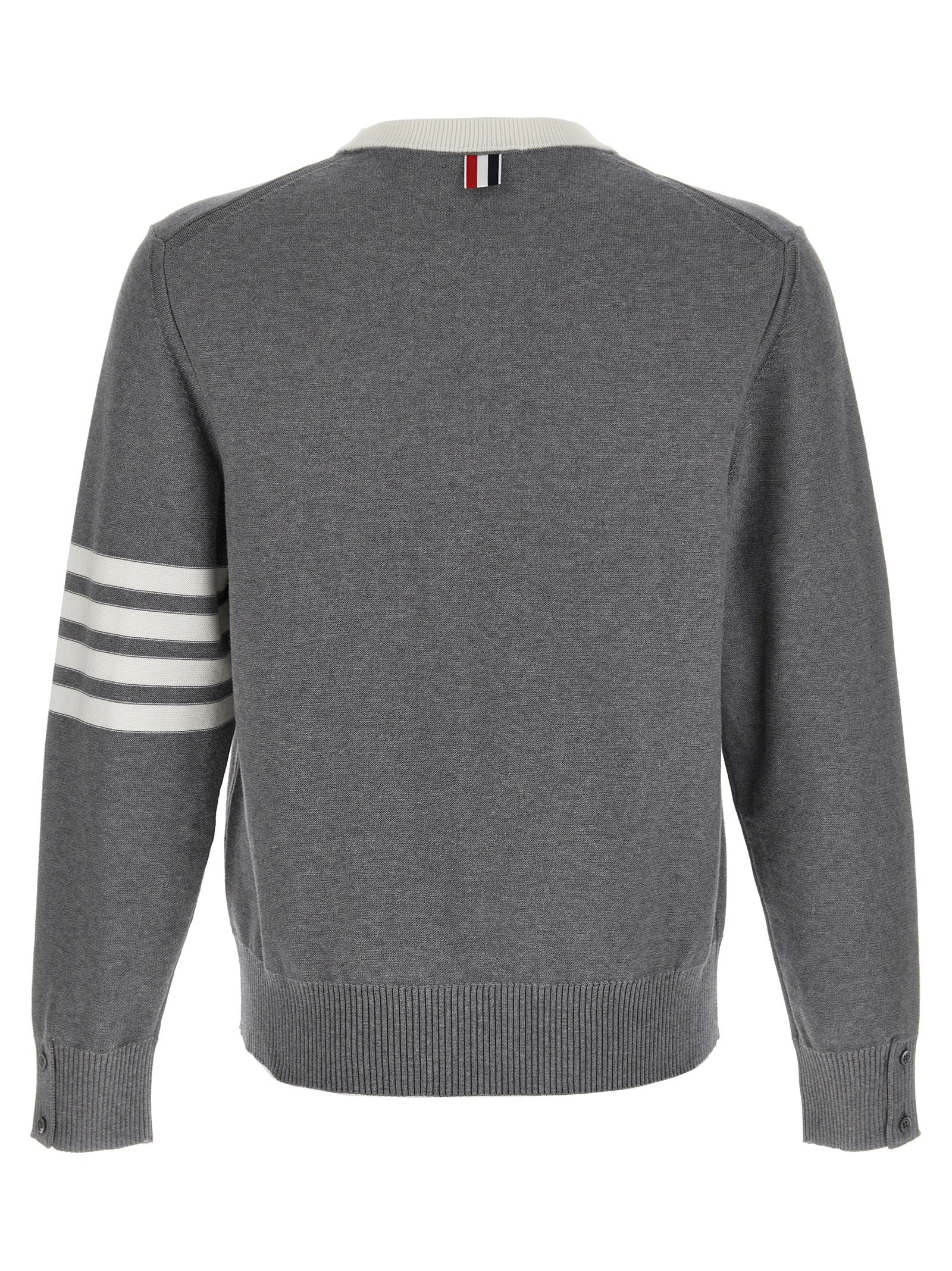 Thom Browne Gray Cotton Cardigan - Artisanal Luxury Knitwear