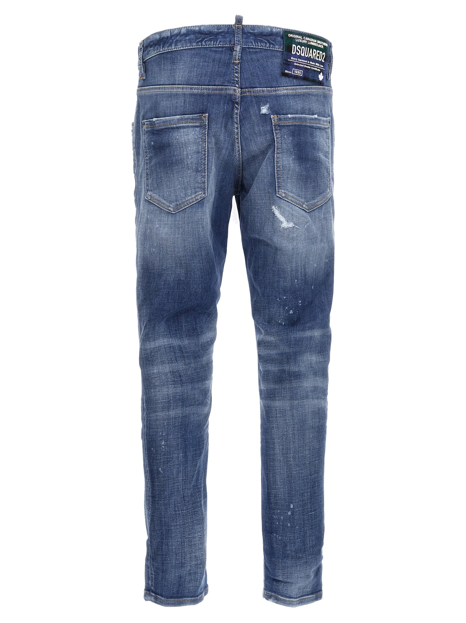 Dsquared² Blue Cotton Straight-Leg Jeans - Designer Luxury Denim