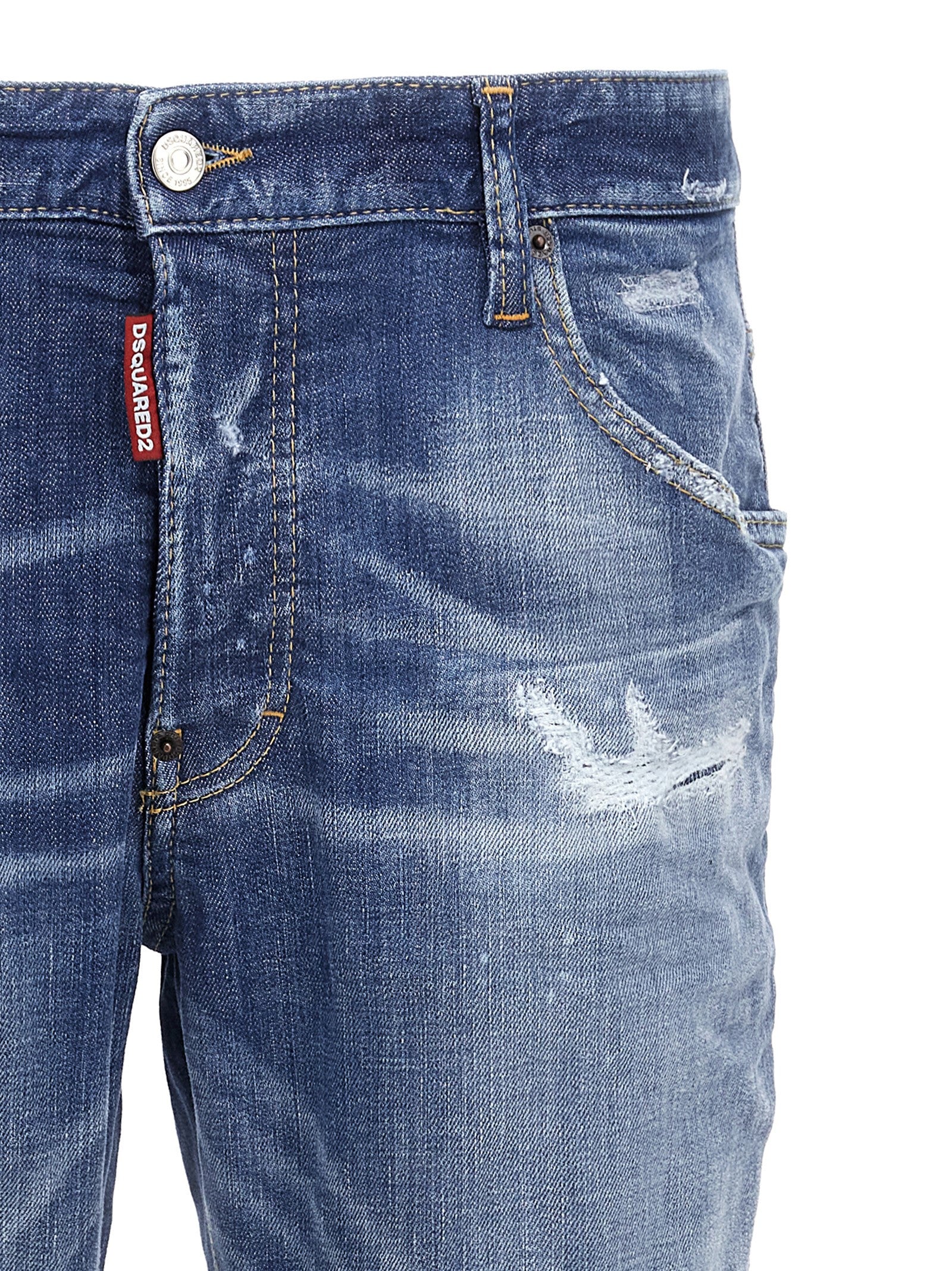 Dsquared² Blue Cotton Straight-Leg Jeans - Designer Luxe Denim