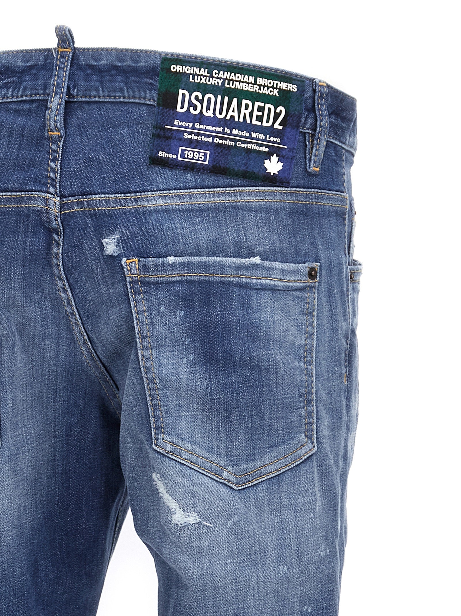 Dsquared² Blue Cotton Straight-Leg Jeans - Designer Luxe Denim