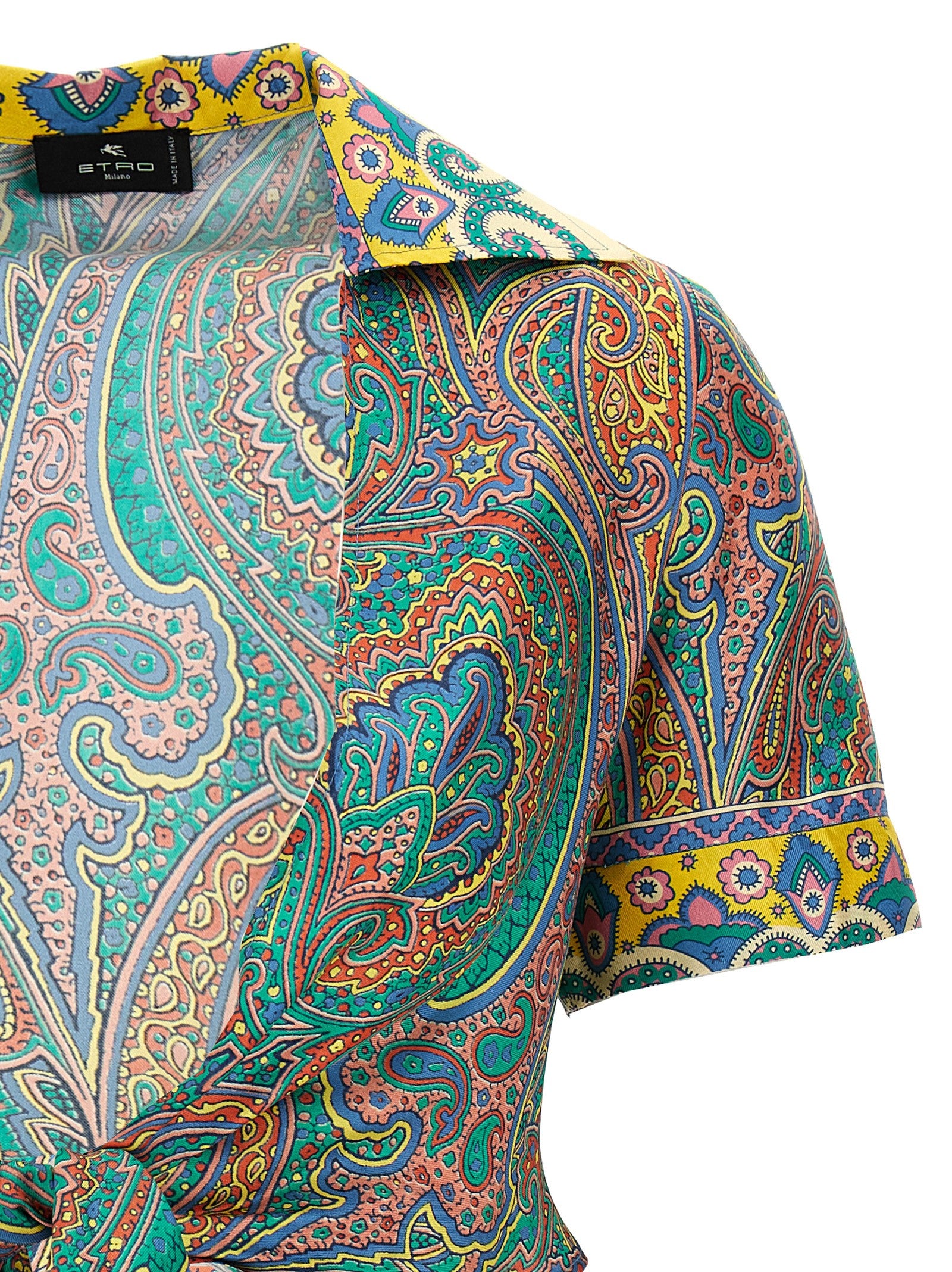 Indulge in the ETRO Multicolor Silk Pattern Shirt, a luxurious masterpiece of Italian craftsmanship, perfect for elevating your style with vibrant elegance.