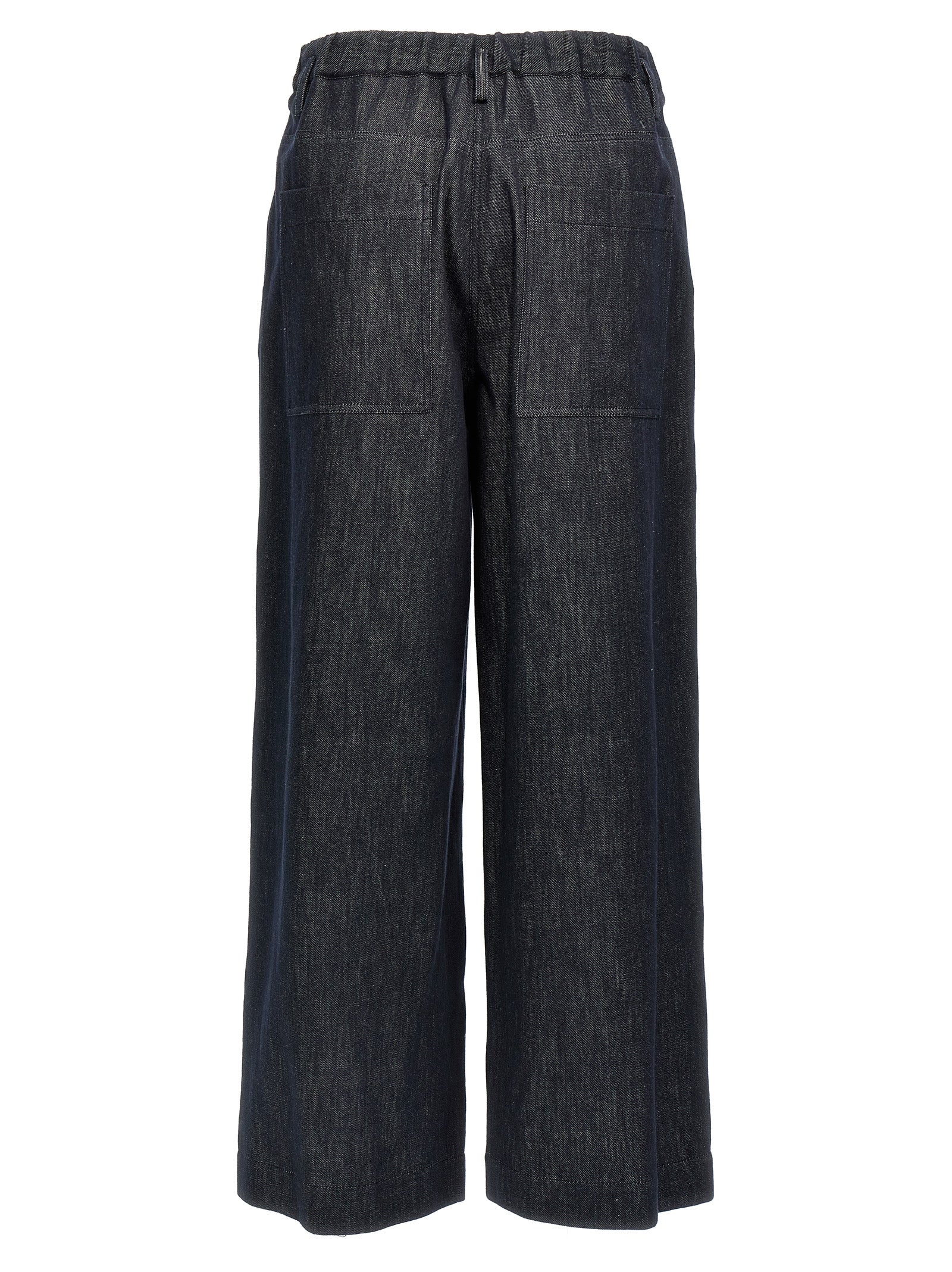 Brunello Cucinelli Blue Cotton Casual Pants – Artisanal Elegance