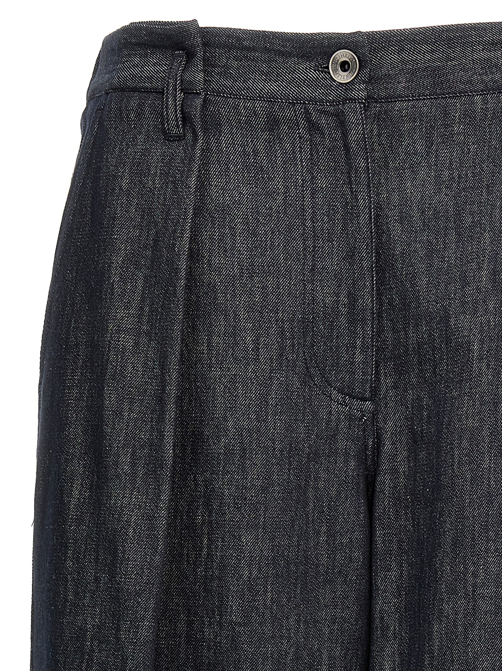 Brunello Cucinelli Blue Cotton A-line Palazzo Pants Couture