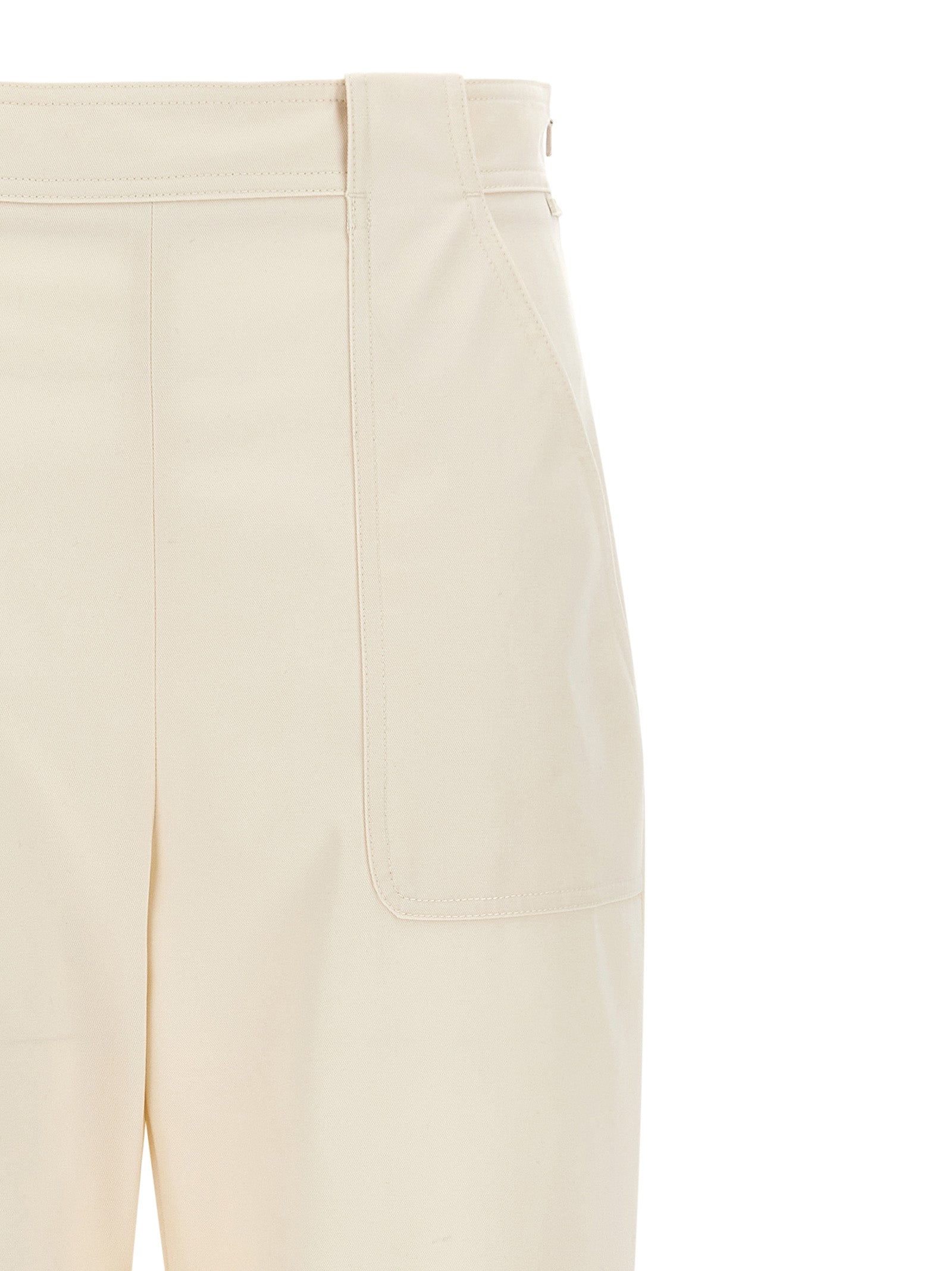 Max Mara White Cotton Casual Pants - Timeless Elegance in Couture