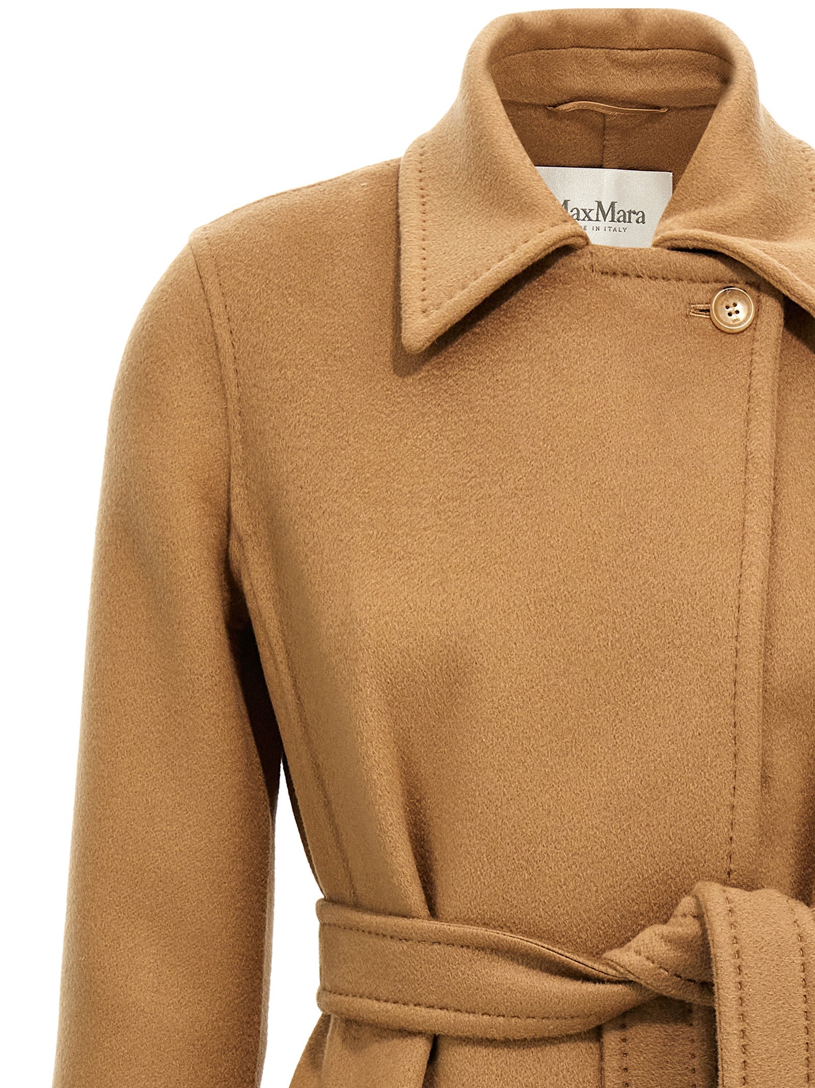 Experience the exquisite allure of the Max Mara Brown Cashmere Coat, crafted from sumptuous double cashmere for timeless elegance and unparalleled warmth.
