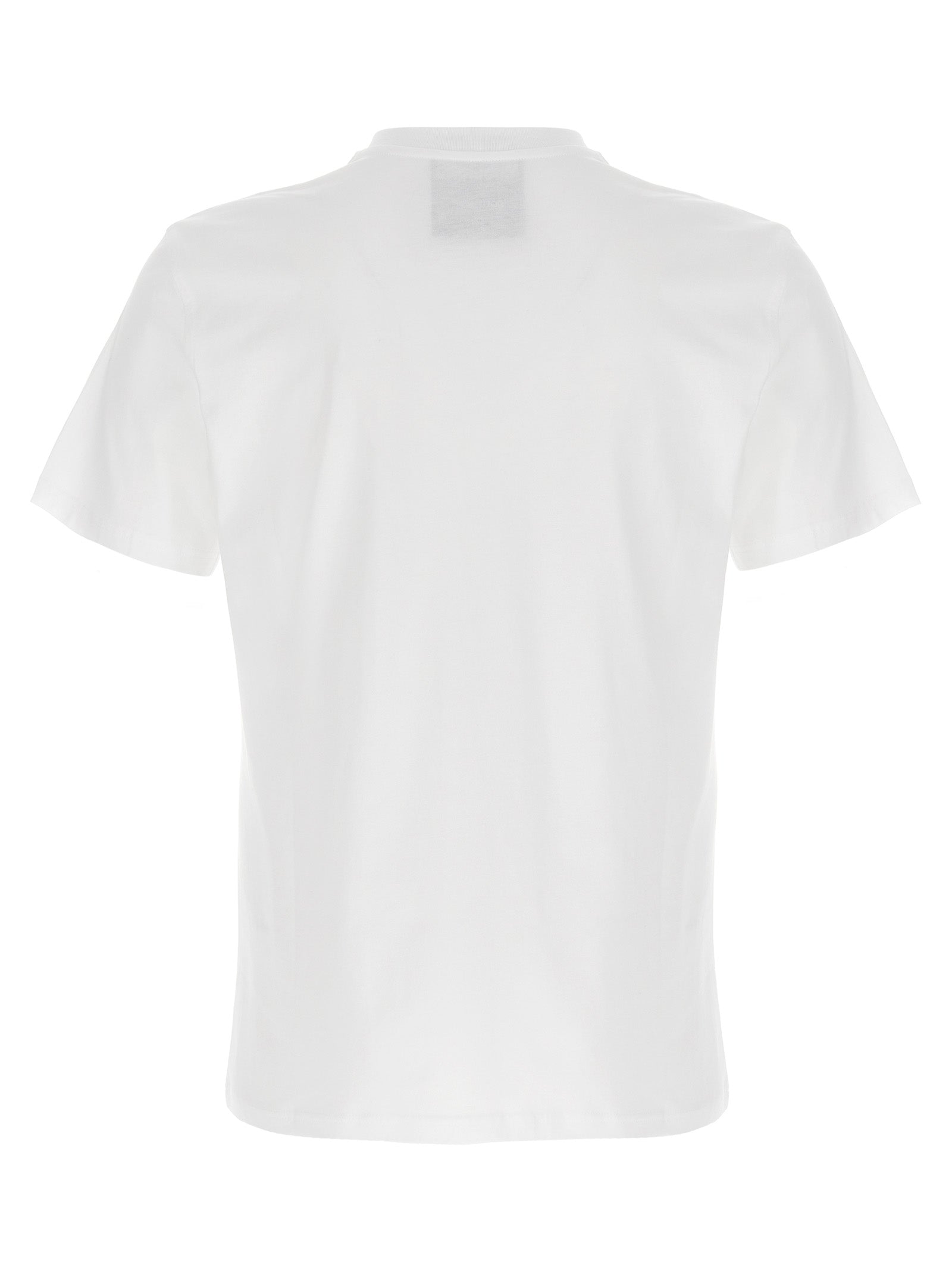 Discover the Moschino White Cotton T-Shirt, a luxurious blend of organic craftsmanship and bold artistry, perfect for those who embody elegance and individuality.