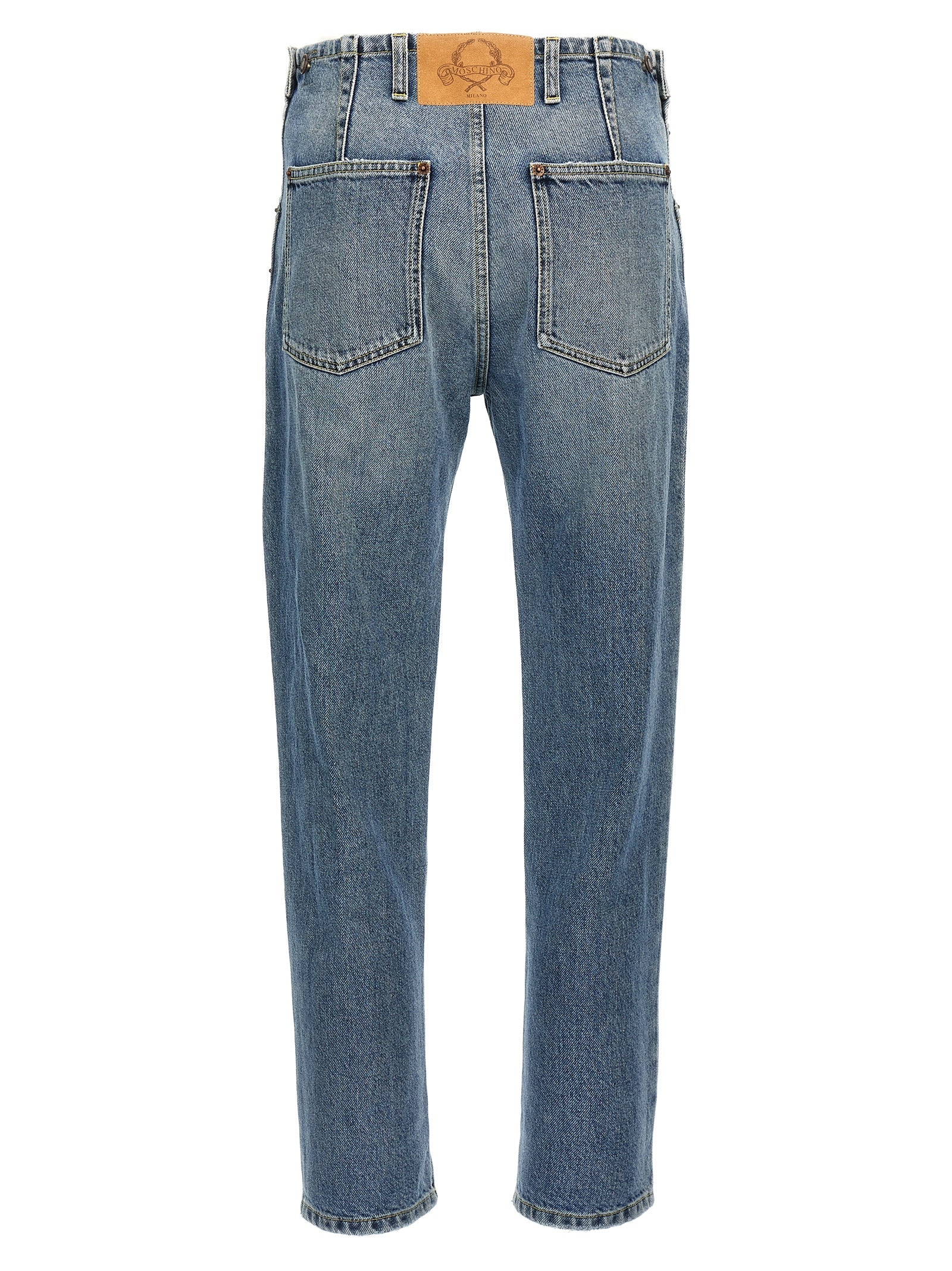 Indulge in the exquisite Moschino Blue Cotton Straight-Leg Jeans, a timeless blend of luxury and elegance, crafted for the discerning fashion lover.