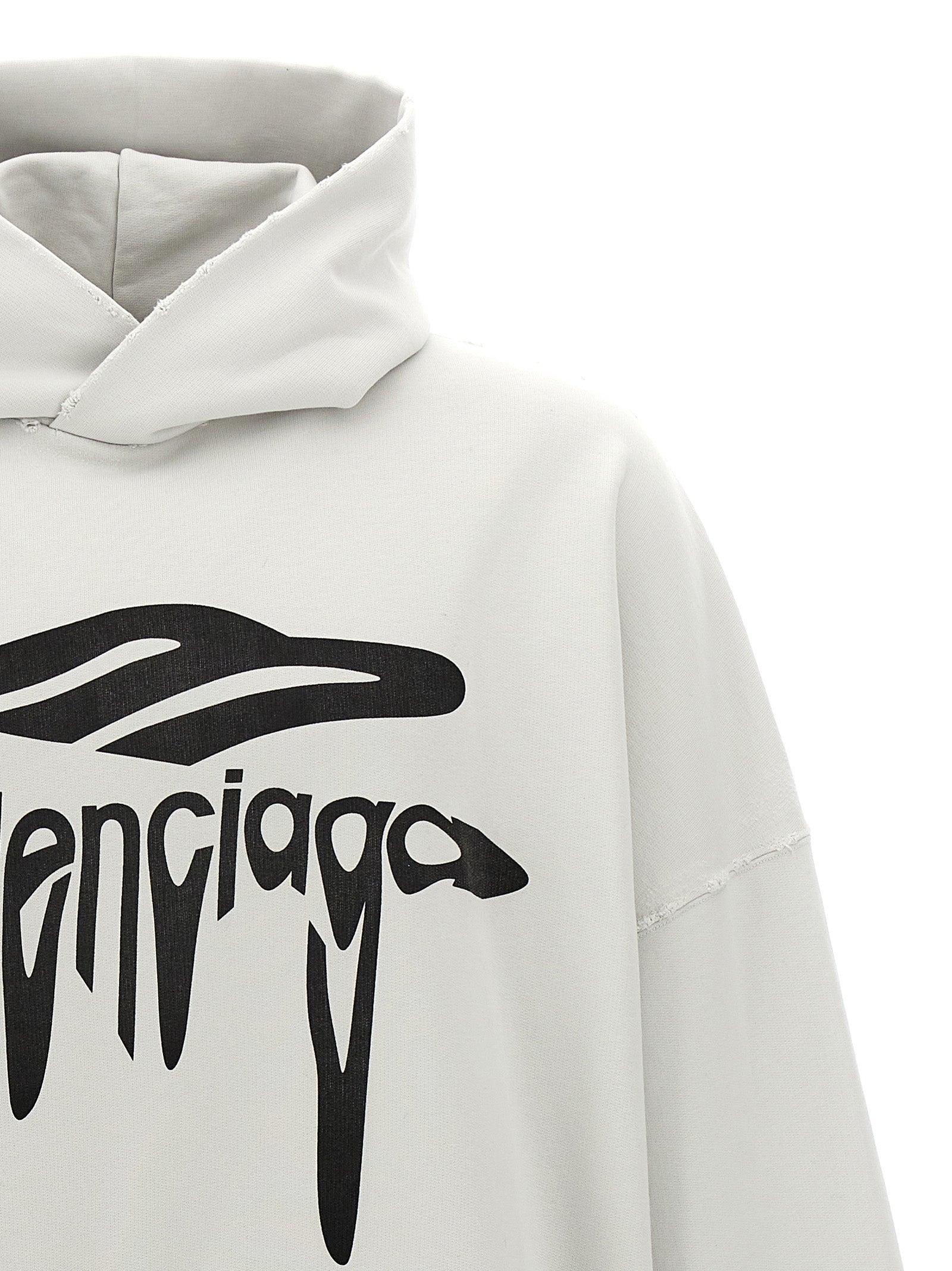 Balenciaga White Cotton Sweatshirt - Designer Luxury Couture