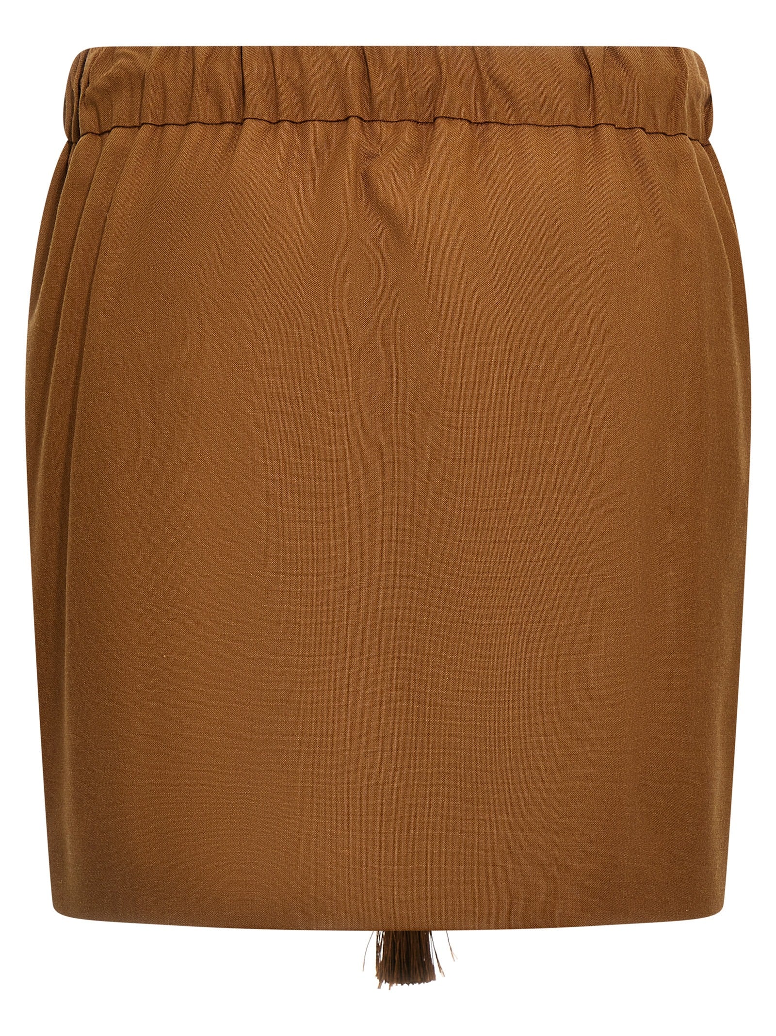 Experience the artisanal elegance of the Max Mara Brown Virgin Wool Long Skirt, a luxurious blend of virgin wool, mohair, and silk, perfect for sophisticated wardrobes.