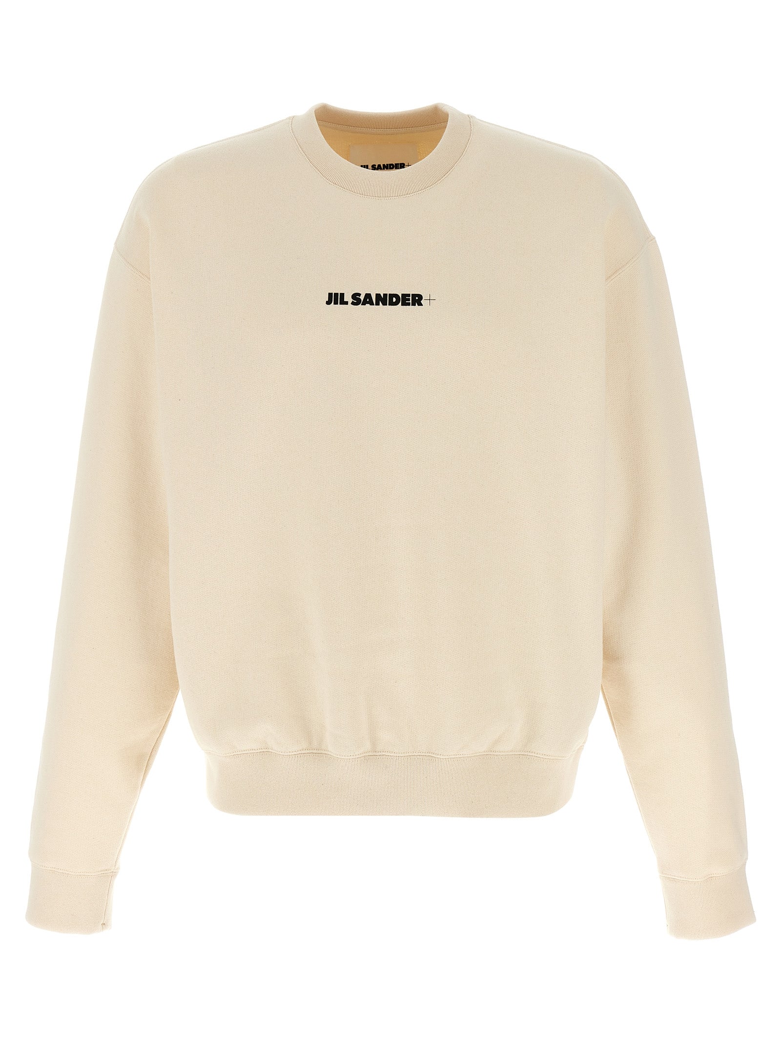 Elevate your wardrobe with the Jil Sander Beige Cotton Sweatshirt, crafted from 100% brushed cotton, embodying effortless luxury and timeless sophistication.