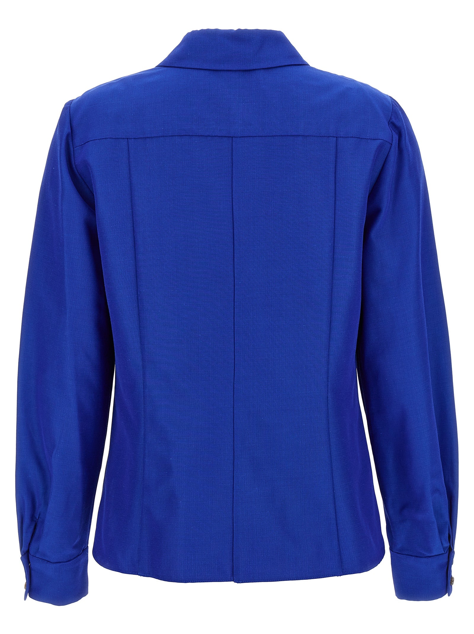 Carolina Herrera Blue Cotton Blouse | Designer Couture Elegance