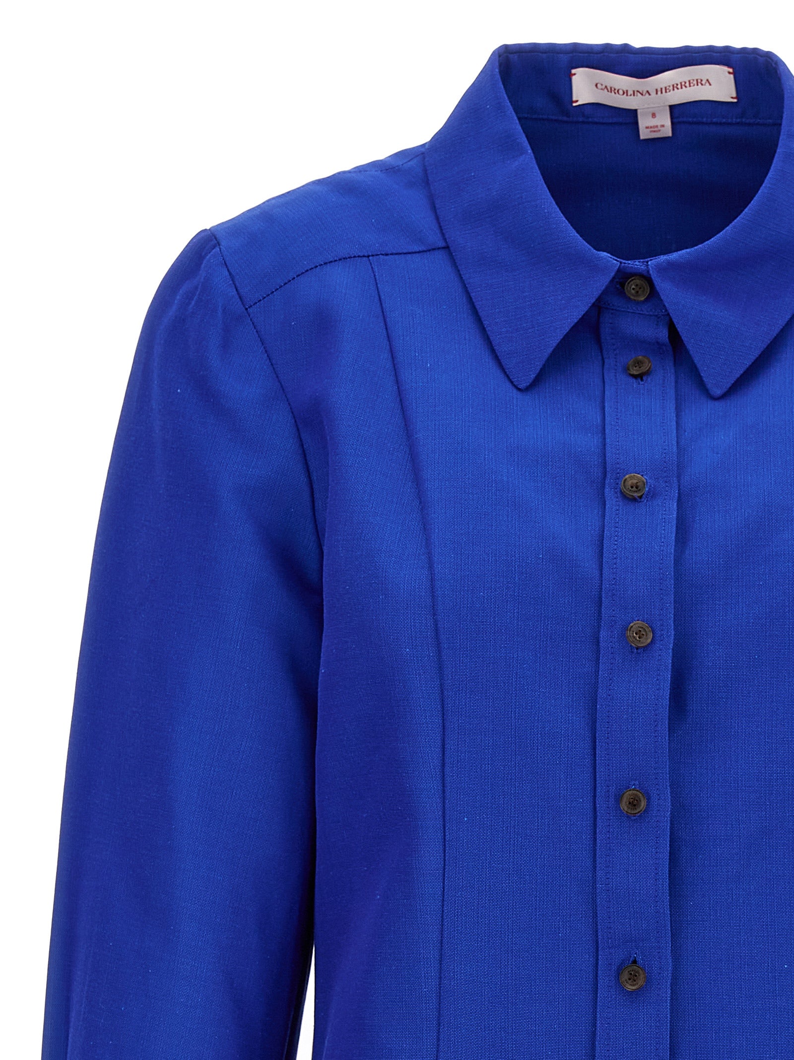 Carolina Herrera Blue Cotton Blouse | Designer Couture Elegance