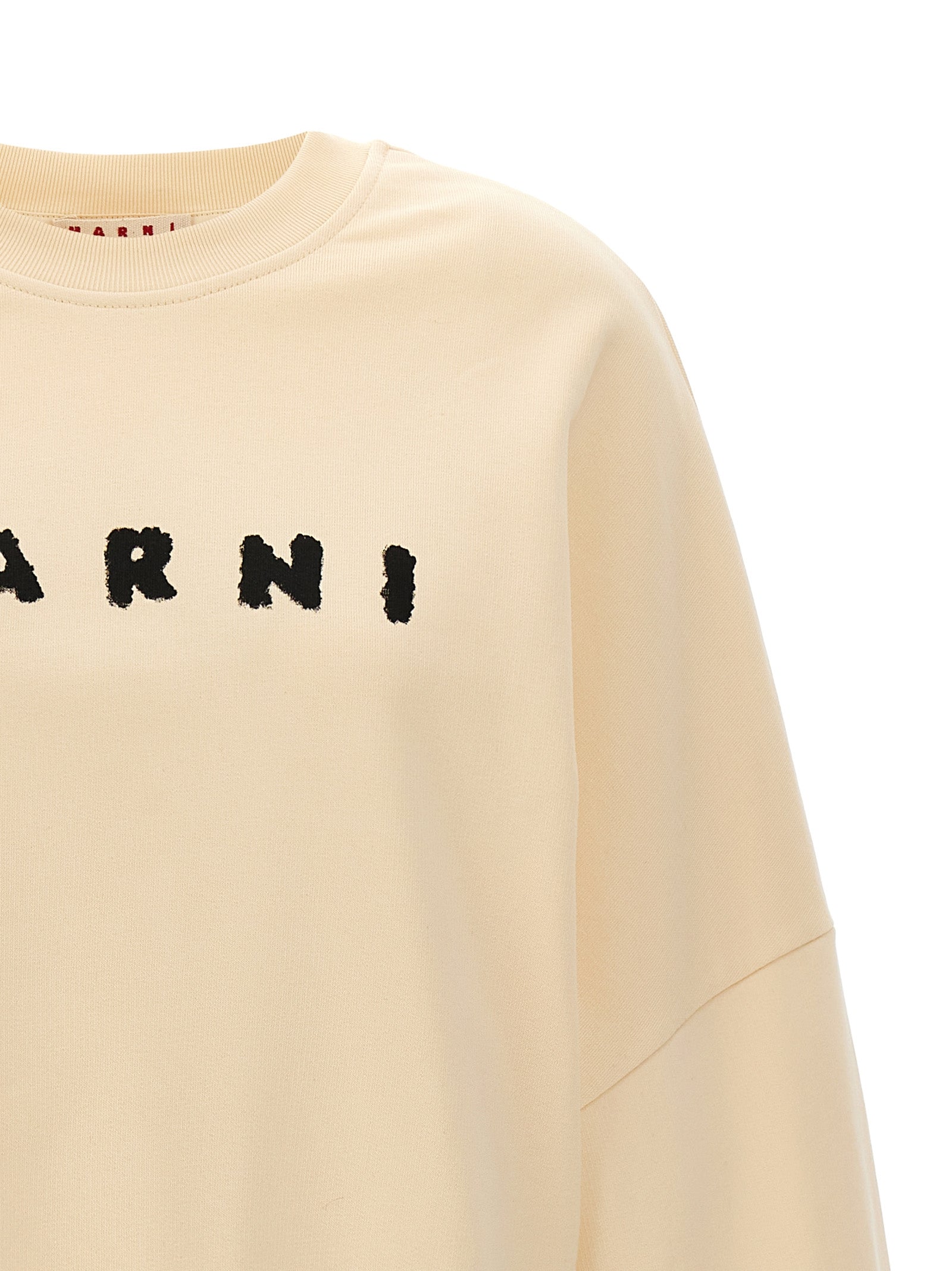 Indulge in the Marni White Cotton Sweatshirt, a masterpiece of luxurious comfort and exquisite craftsmanship, perfect for elevating any sophisticated wardrobe.