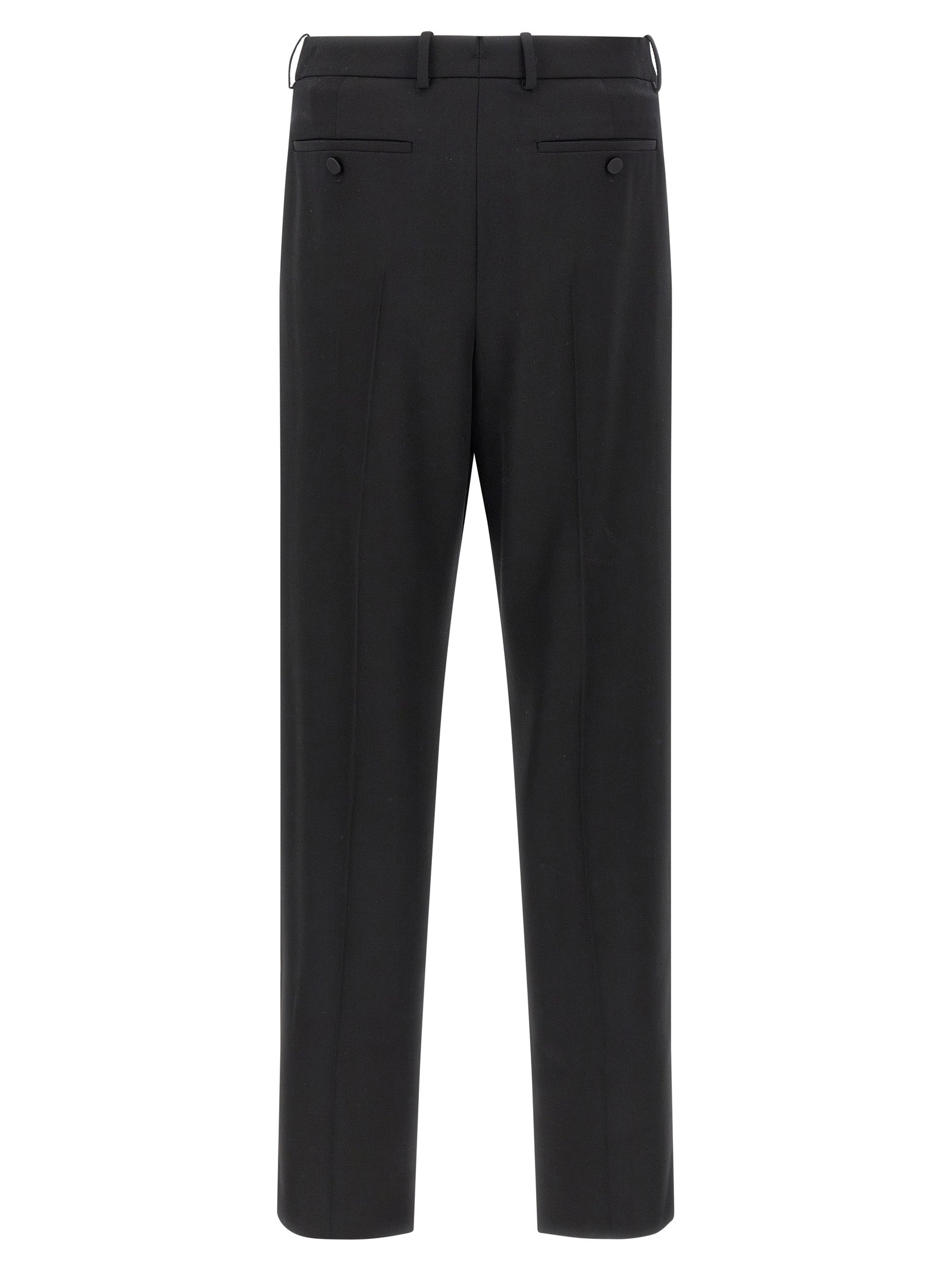 Elevate your wardrobe with Saint Laurent Black Wool Dress Pants, a masterclass in luxurious craftsmanship and refined elegance, perfect for the discerning connoisseur.