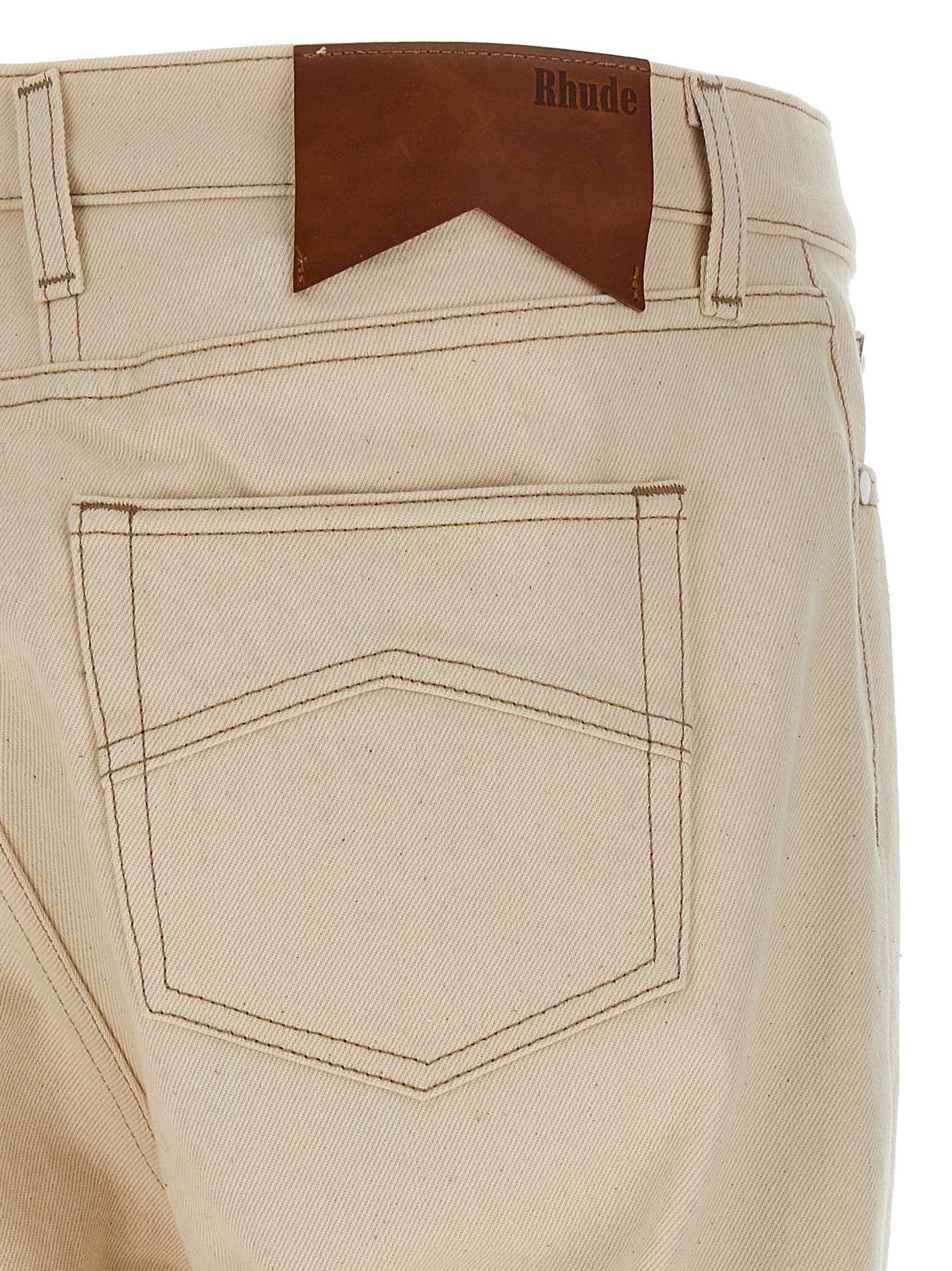 Rhude Beige Cotton Straight-Leg Jeans