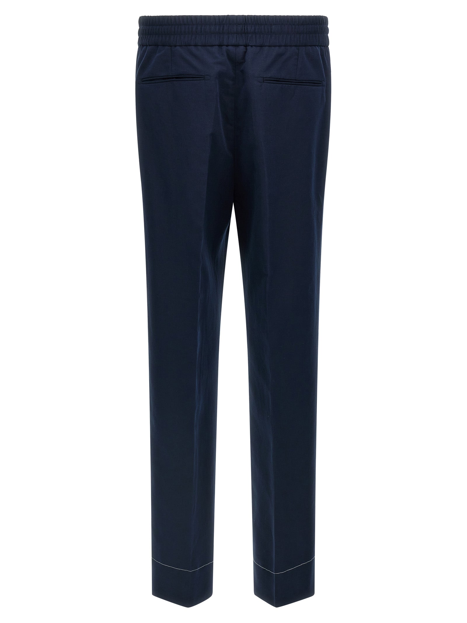 Brioni Blue Linen Casual Pants - Designer Luxury Couture