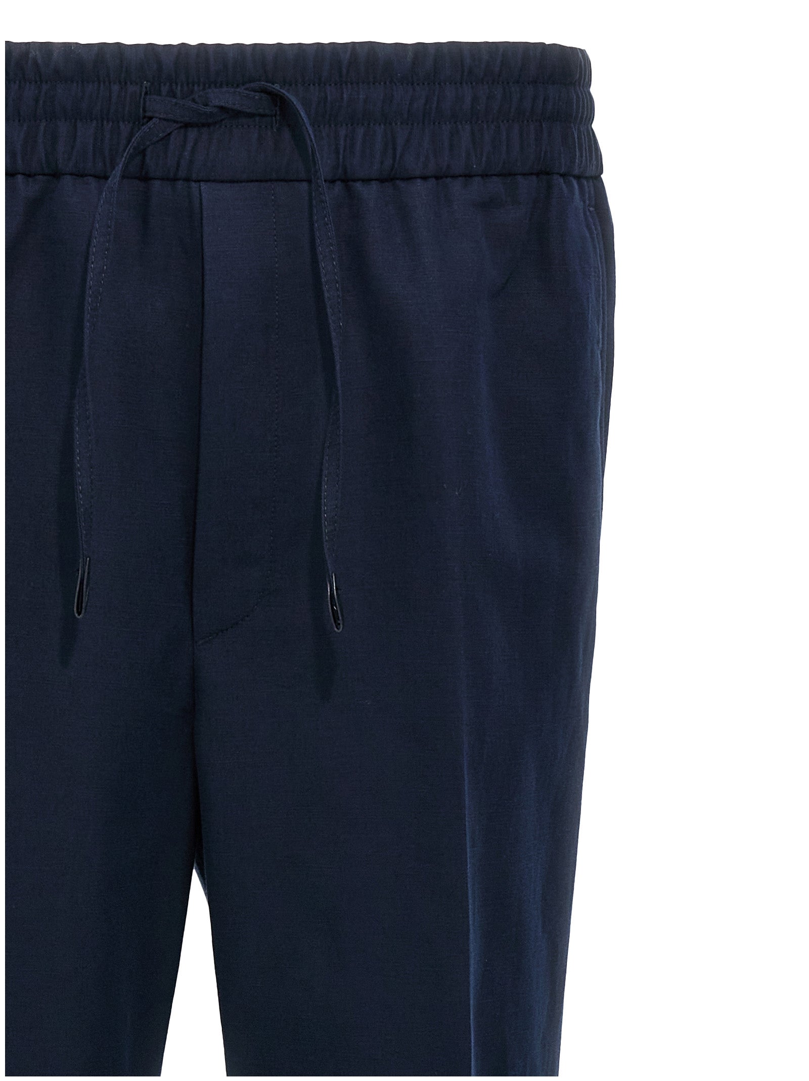 Brioni Blue Linen Casual Pants - Designer Luxury Couture