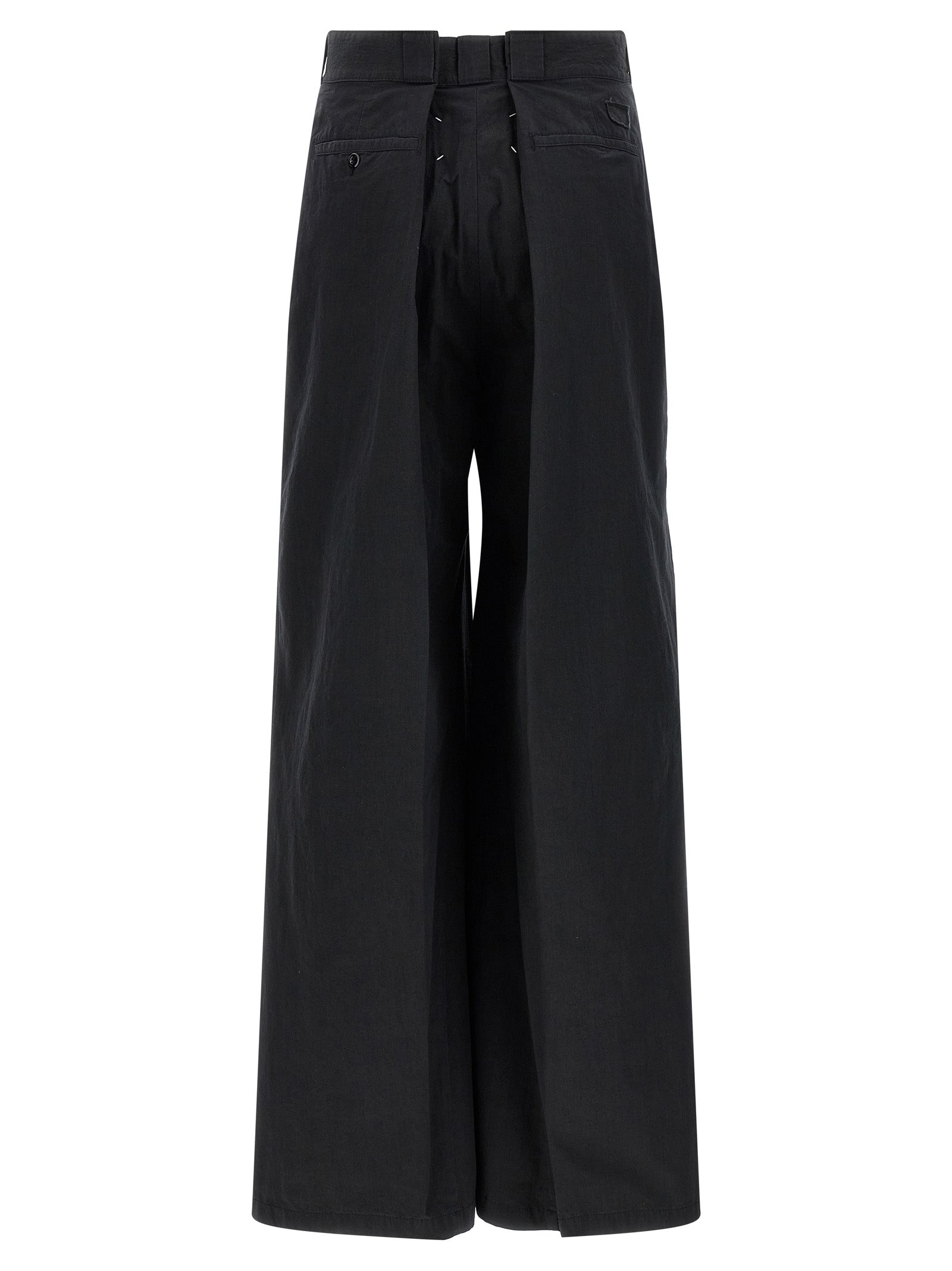 Elevate your wardrobe with Maison Margiela's Black Cotton Casual Pants, a luxurious blend of comfort and sophistication, perfect for the discerning fashionista.