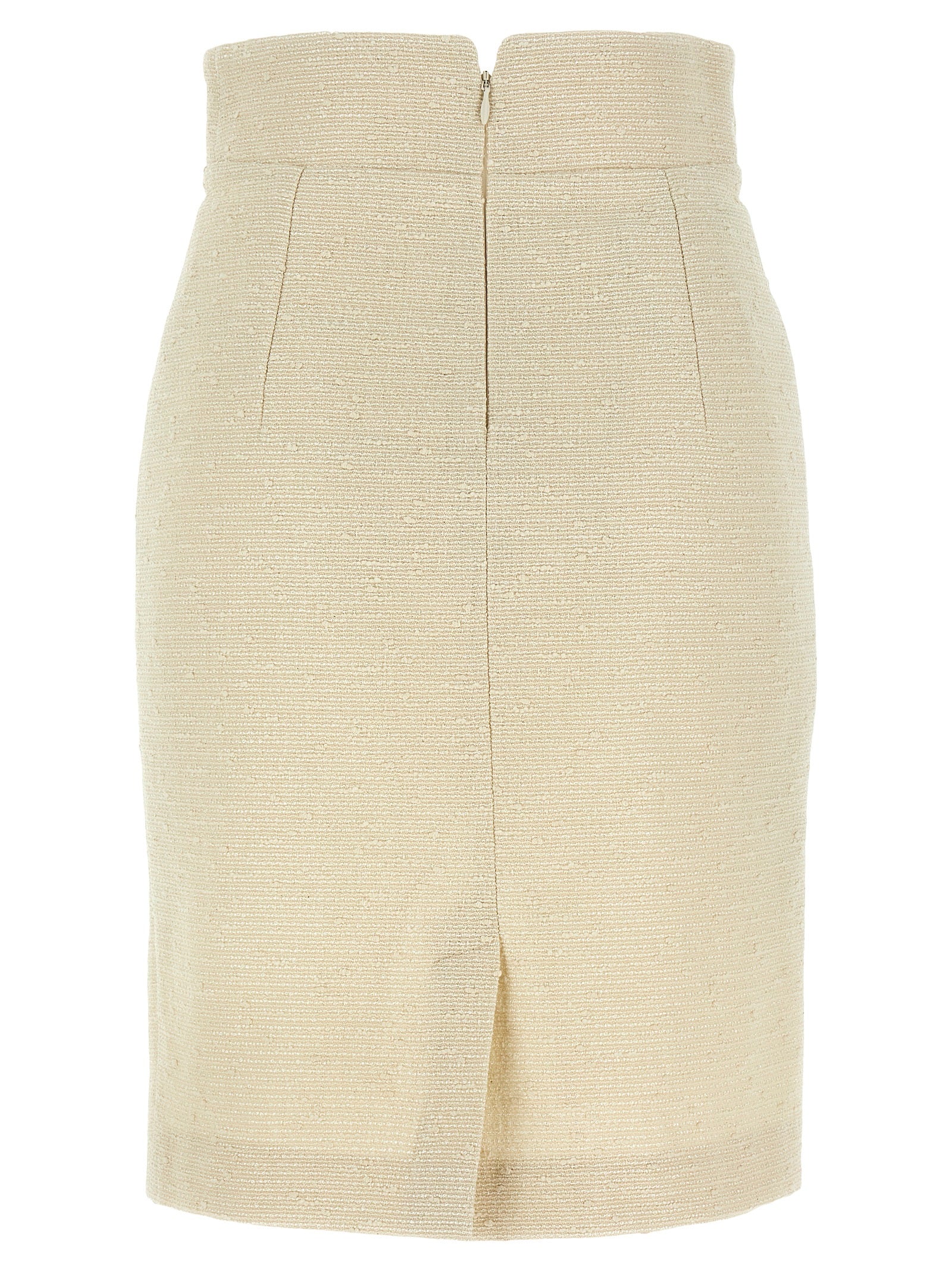 Tagliatore Beige Cotton Midi Skirt - Artisanal Elegance in Luxury