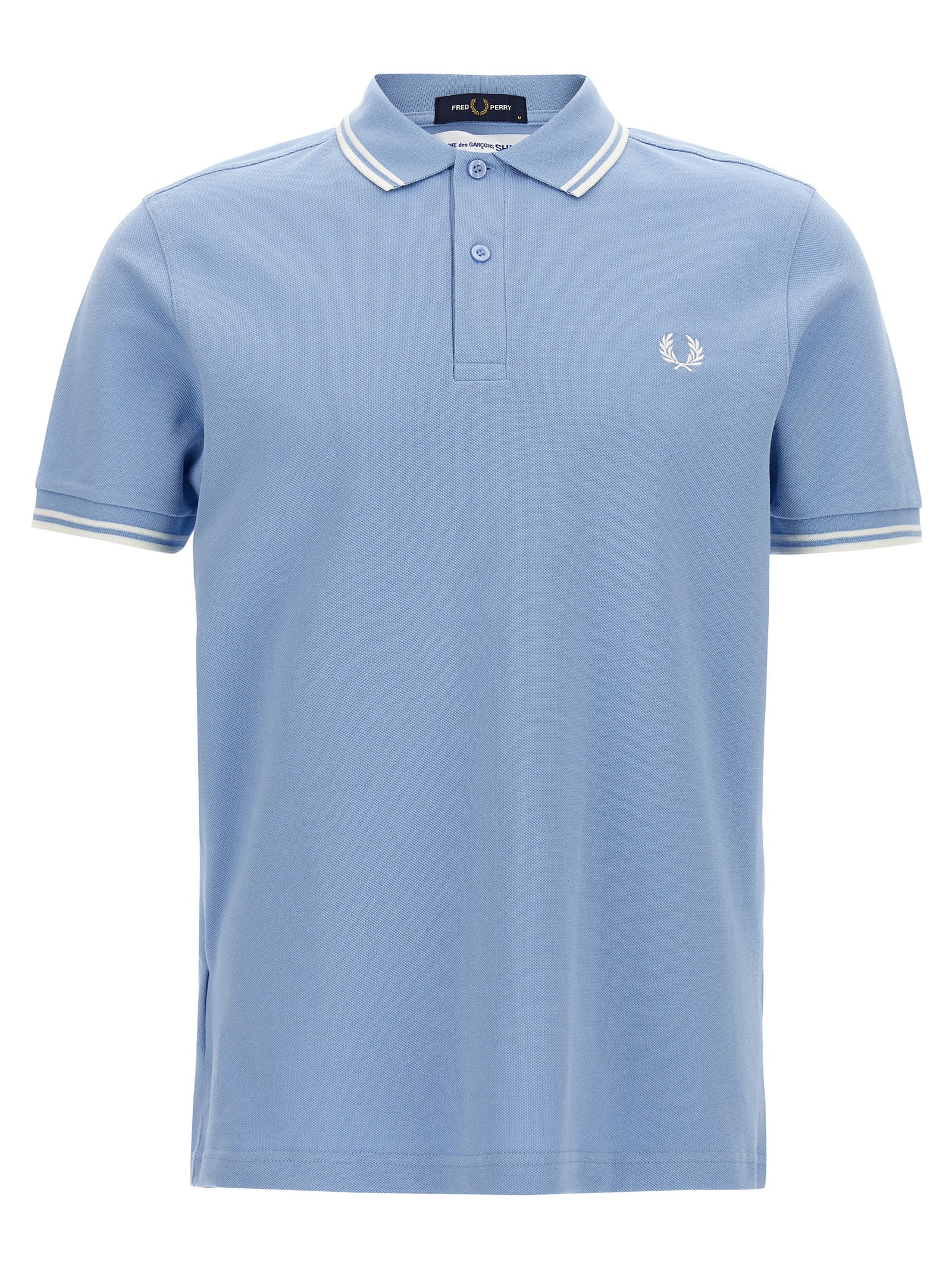 Comme Des Garçons Blue Cotton Polo Shirt - Designer Couture Elegance