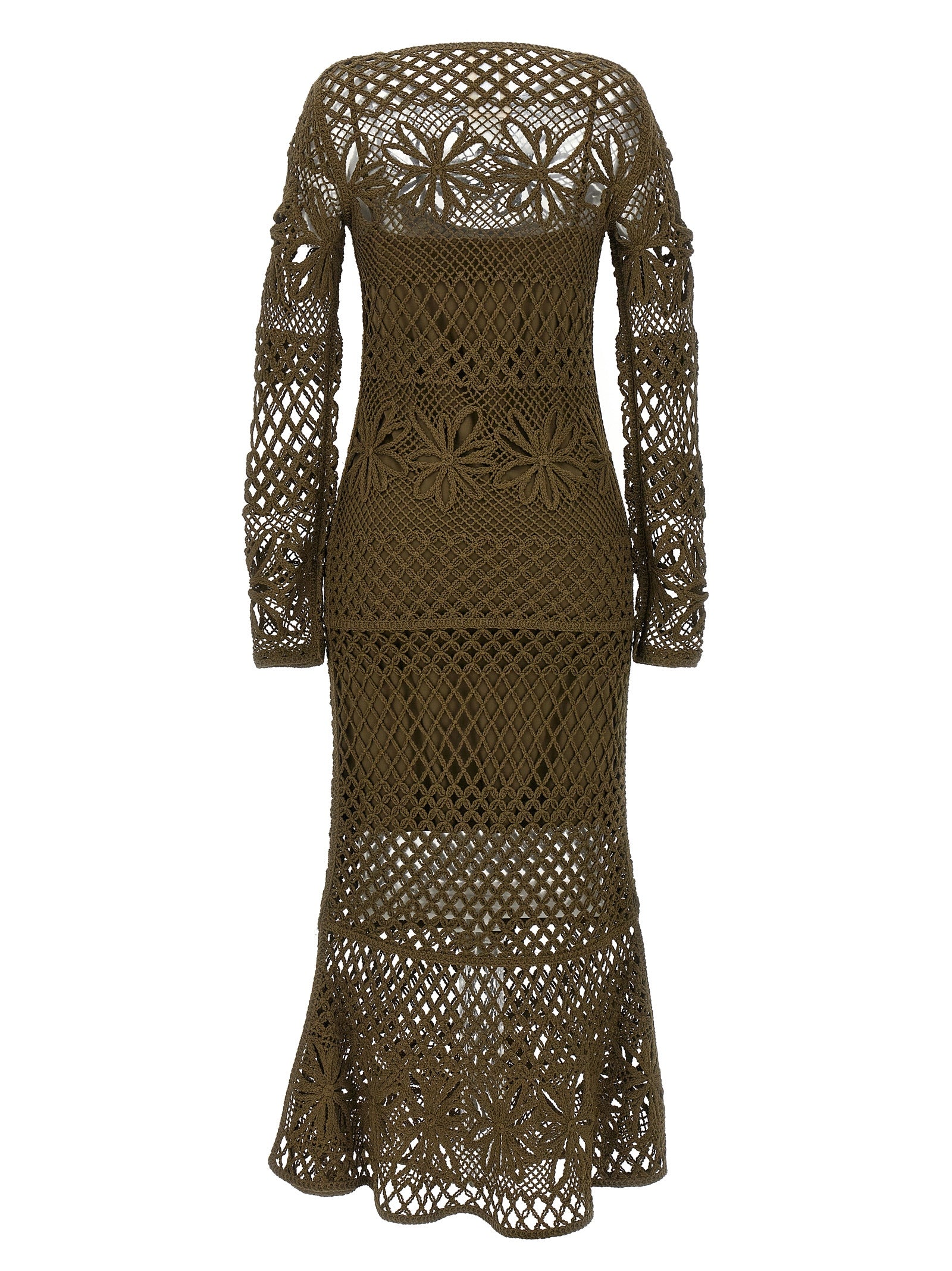 Experience the allure of PINKO's Bicolor Viscose Midi Dress, where exquisite crochet craftsmanship meets luxurious comfort, perfect for unforgettable moments.