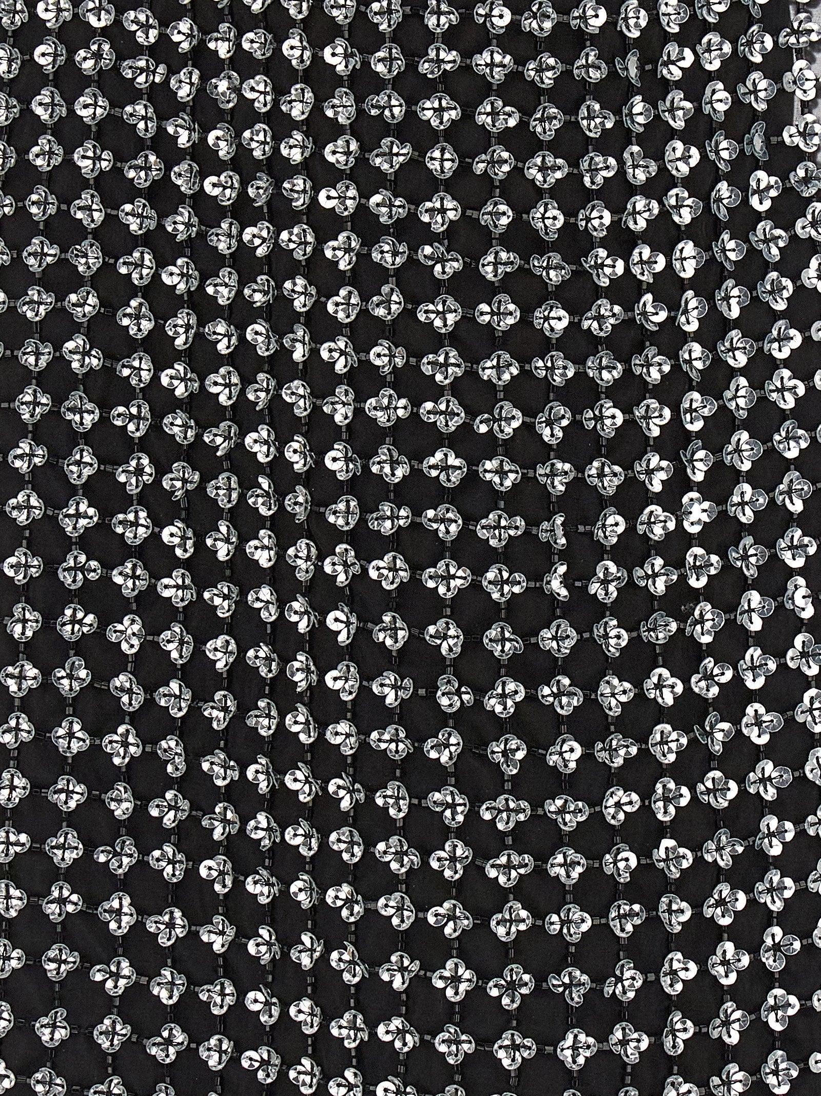 Indulge in the Max Mara Black Silk Short Dress, a masterpiece of Italian craftsmanship adorned with sequined floral elegance, perfect for unforgettable moments.