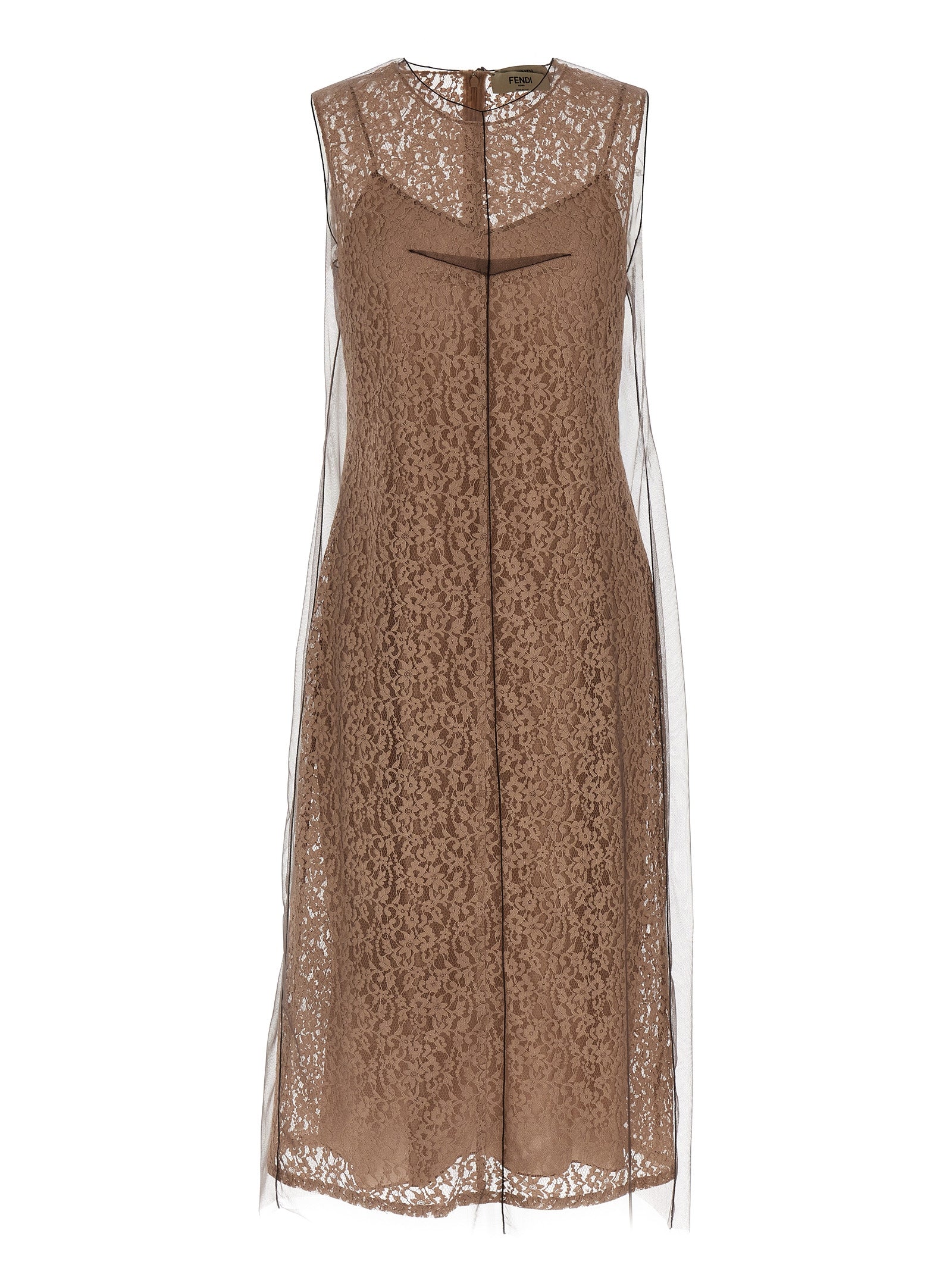 Experience the allure of Fendi's Beige Cotton Midi Dress, where artisanal craftsmanship meets modern elegance, perfect for sophisticated occasions.