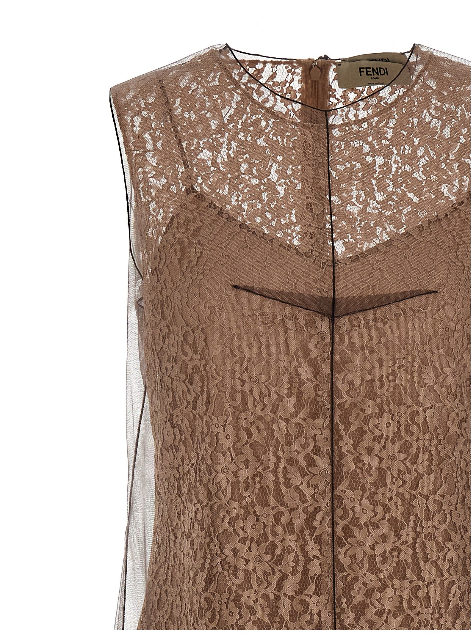 Experience the allure of the Fendi Beige Cotton Midi Dress, where artisanal craftsmanship meets modern elegance, perfect for any sophisticated occasion.