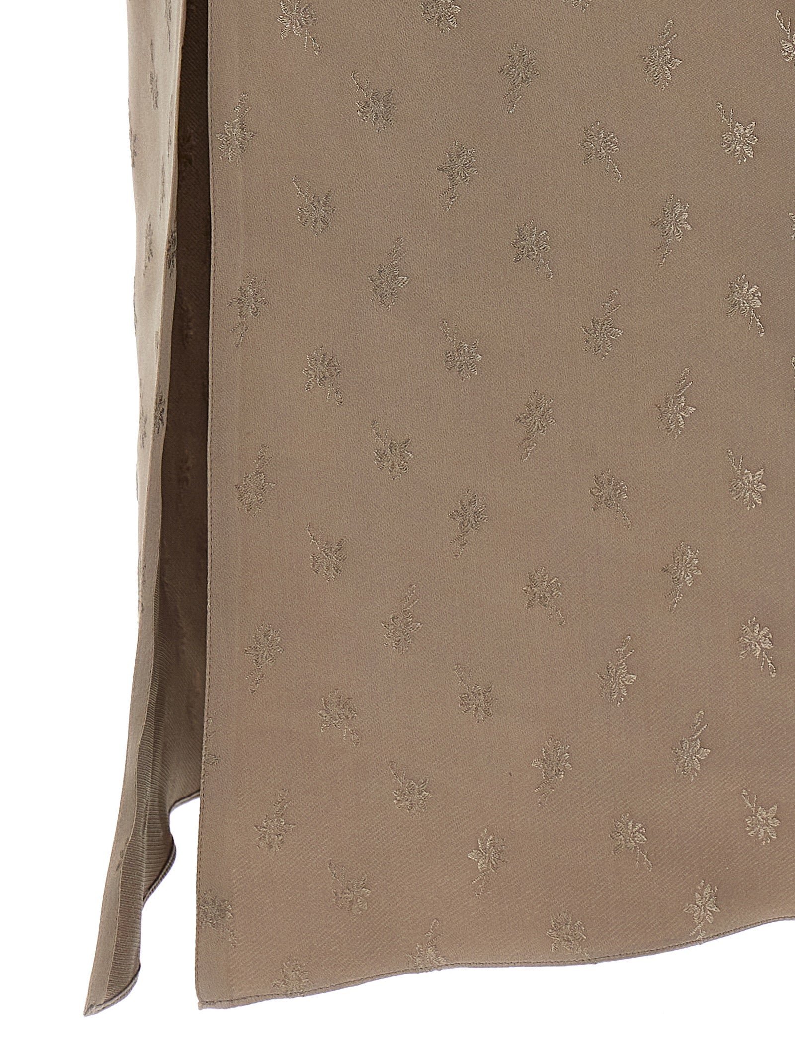 Elevate your elegance with the Fendi Gray Silk Midi Dress, a masterpiece of floral jacquard, blending luxury and sophistication for unforgettable moments.