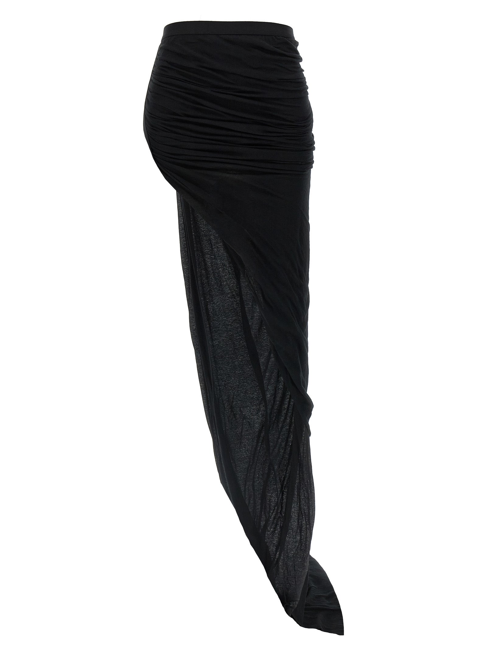 Elevate your style with the Rick Owens Black Cotton Mini Skirt, a masterpiece of semi-transparent elegance, crafted in Italy for those who embody luxury and sophistication.