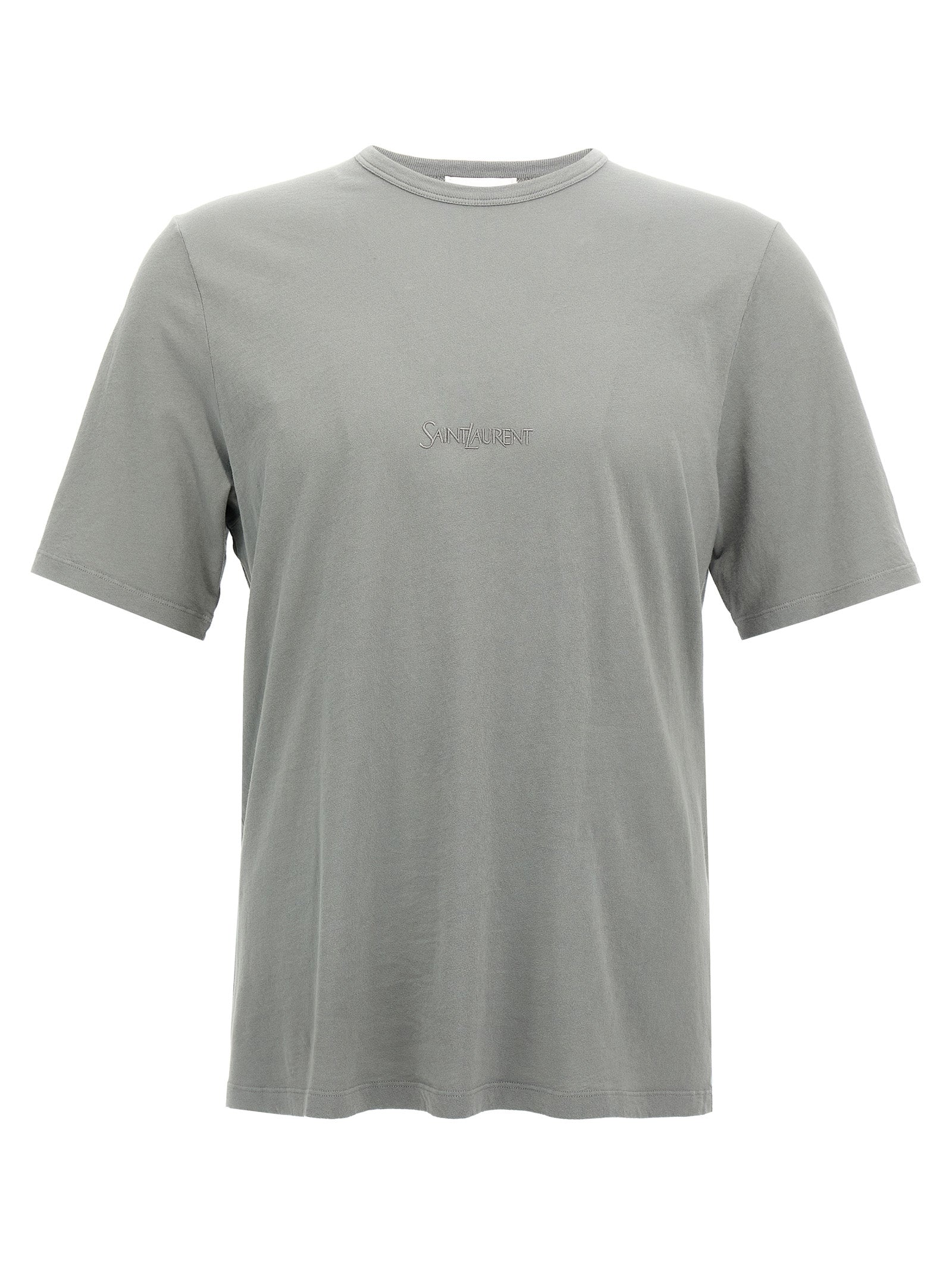 Saint Laurent Gray Cotton T-Shirt
