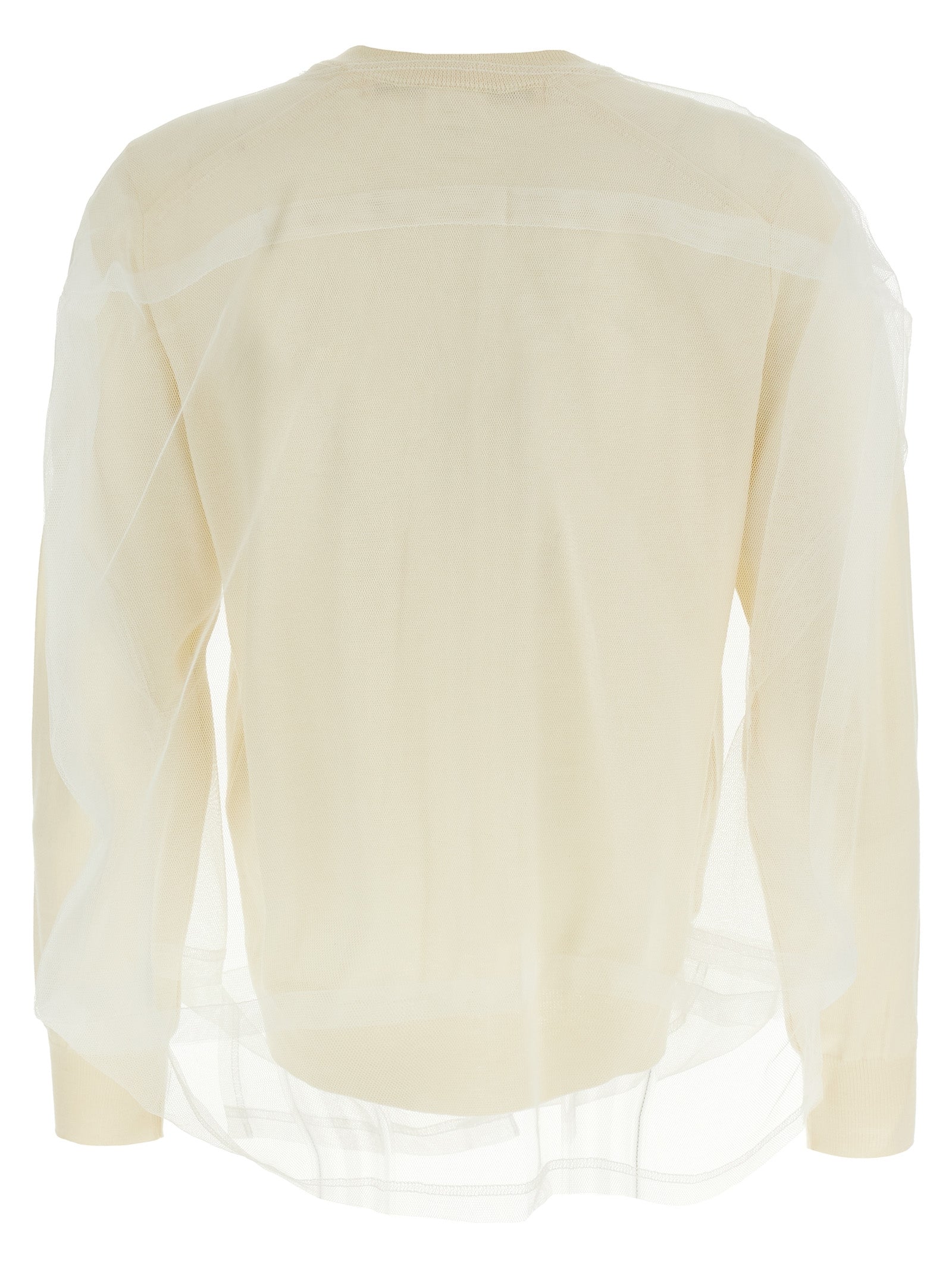 Comme Des Garçons White Wool Cardigan - Artisanal Luxury Fashion