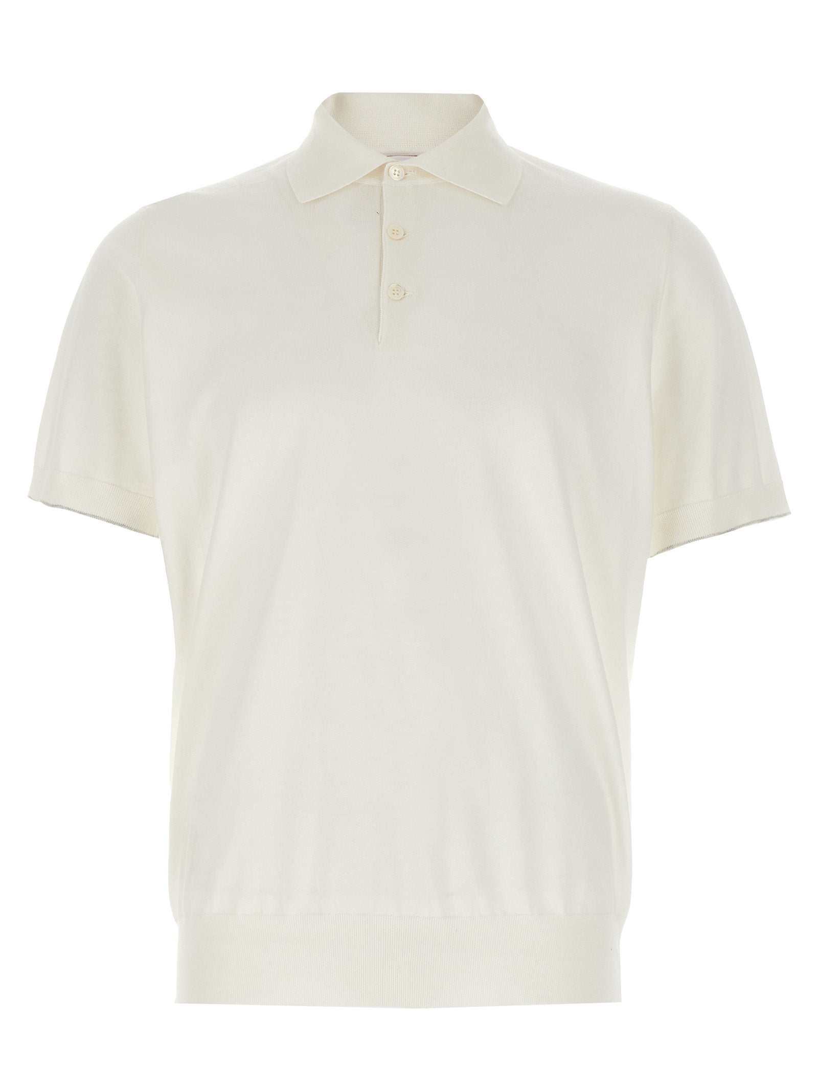 Brunello Cucinelli White Cotton Polo Shirt – Designer Couture