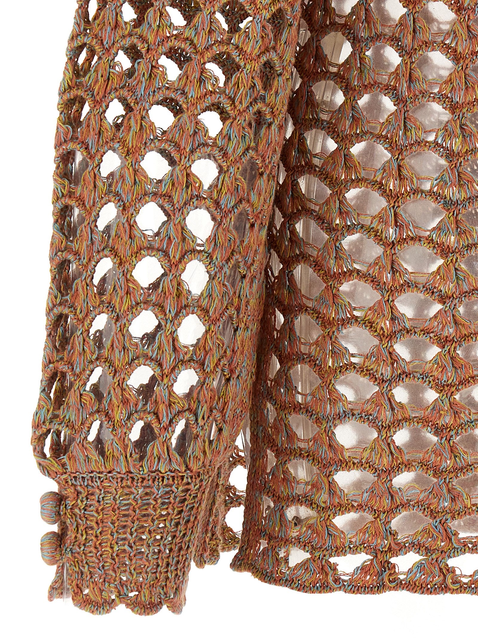 Discover the Valentino Garavani Multicolor Linen Cardigan, a masterpiece of artisanal elegance crafted from luxurious linen and cotton, perfect for the discerning fashionista.