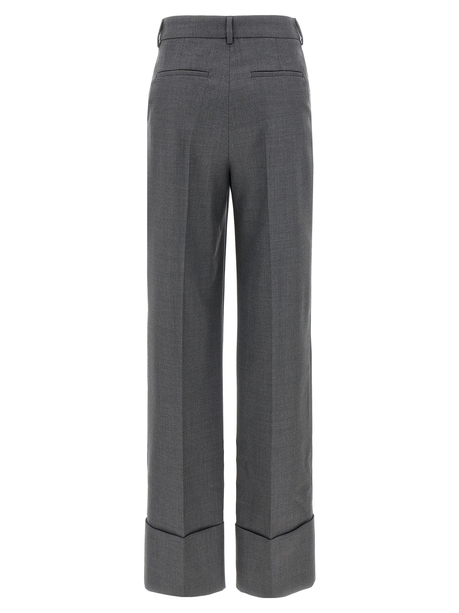 Valentino Garavani Gray Virgin Wool Dress Pants - Timeless Elegance