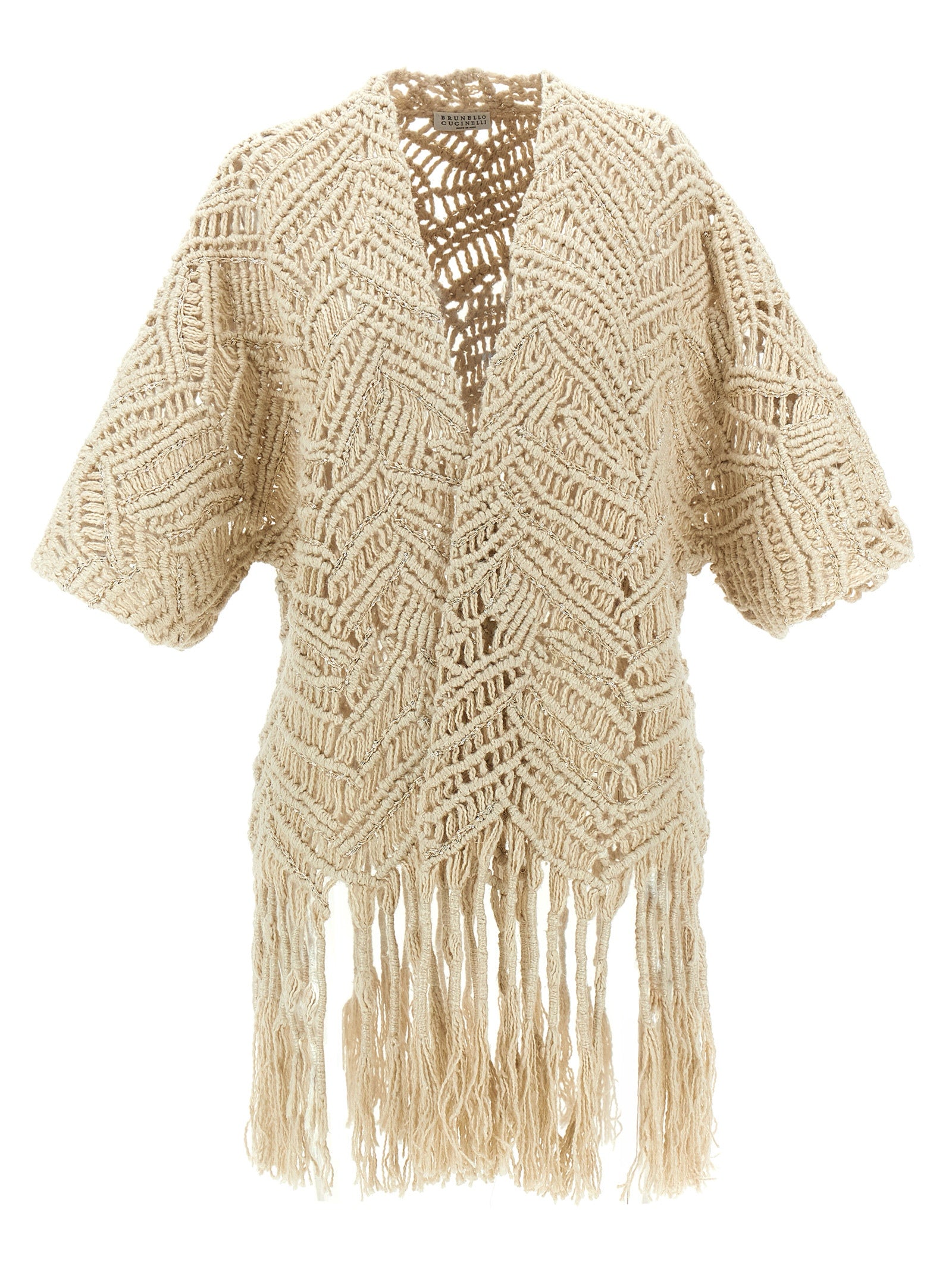 Brunello Cucinelli Beige Silk Cardigan - Artisanal Luxury Elegance