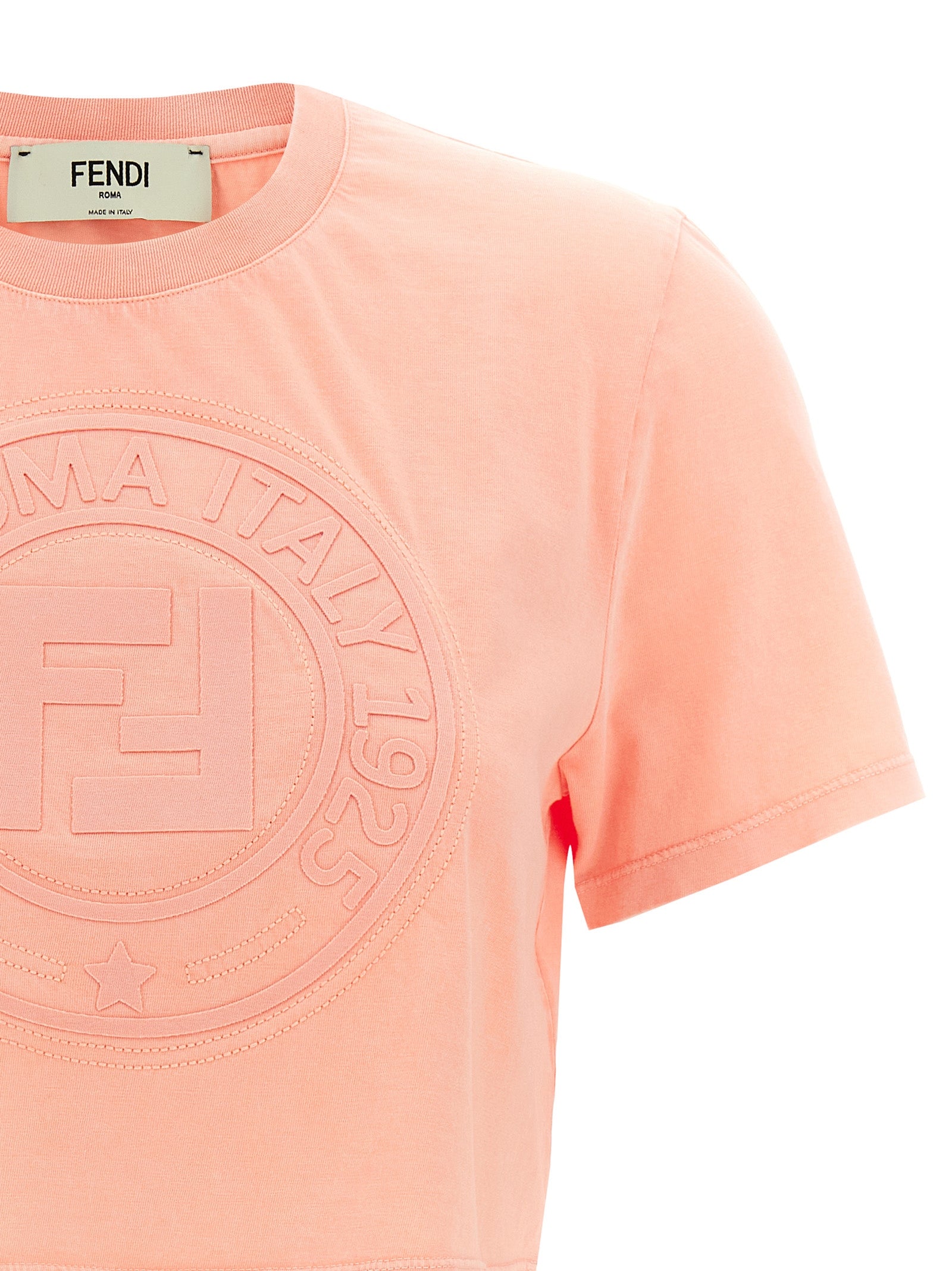 Elevate your style with the Fendi Multicolor Cotton T-Shirt, a luxurious blend of Italian craftsmanship and contemporary elegance, perfect for any sophisticated wardrobe.