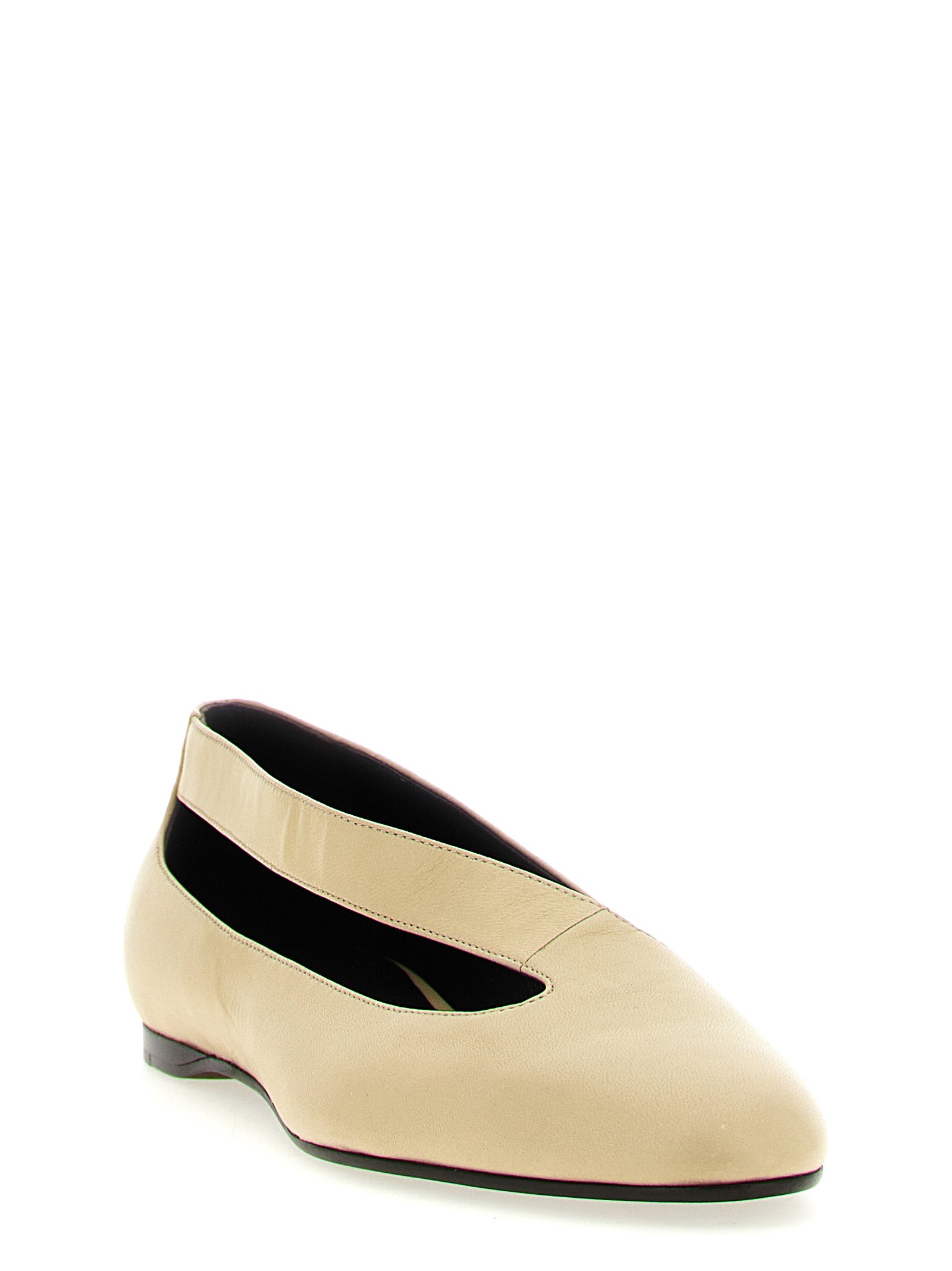 Discover Khaite's Beige Lamb Leather Ballet Flats, where artisanal craftsmanship meets timeless elegance, elevating your style with luxurious sophistication.