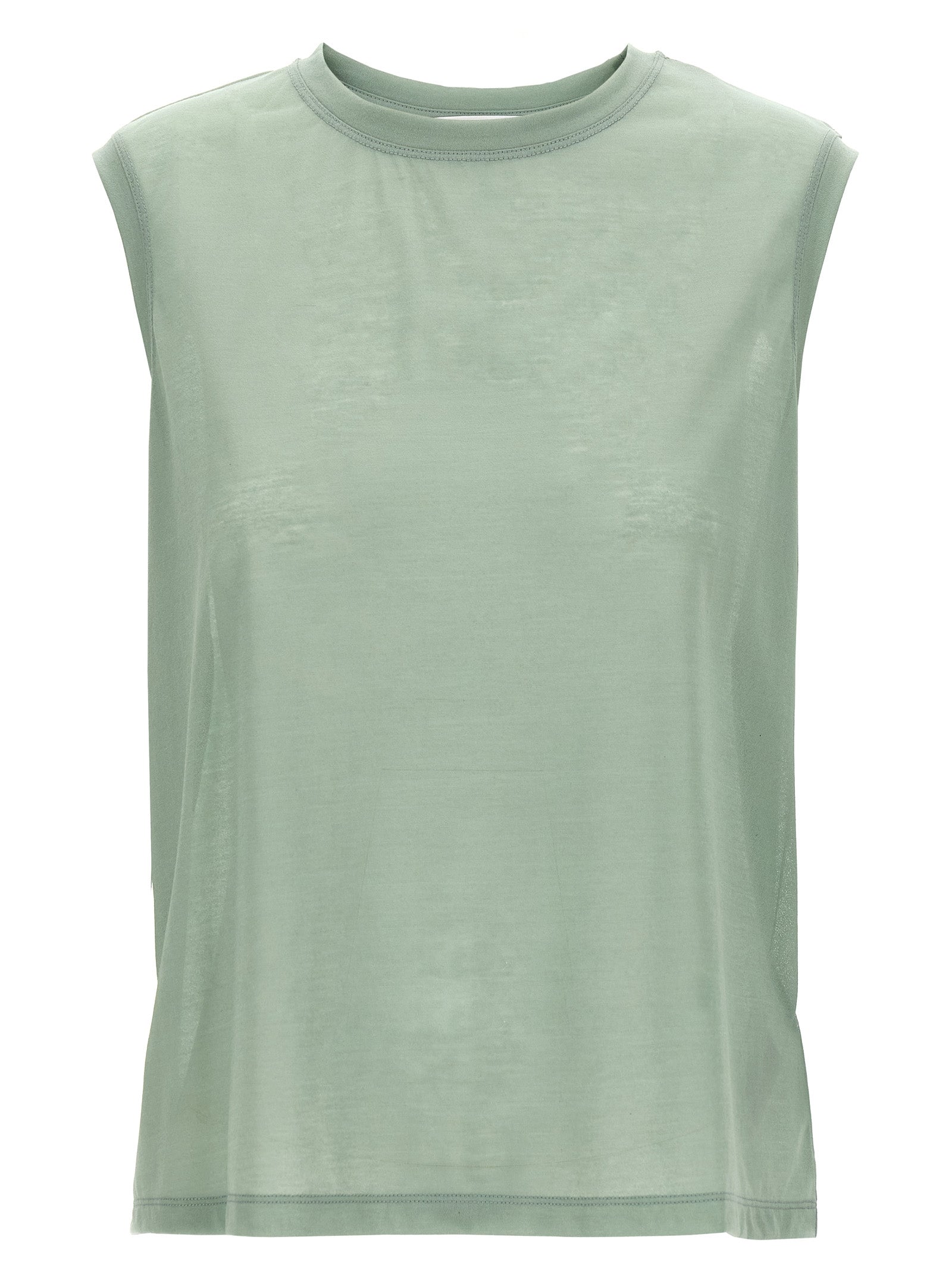 Experience the allure of the Victoria Beckham Bicolor Cotton Sleeveless T-Shirt, a luxurious blend of comfort and sophistication, perfect for timeless elegance.