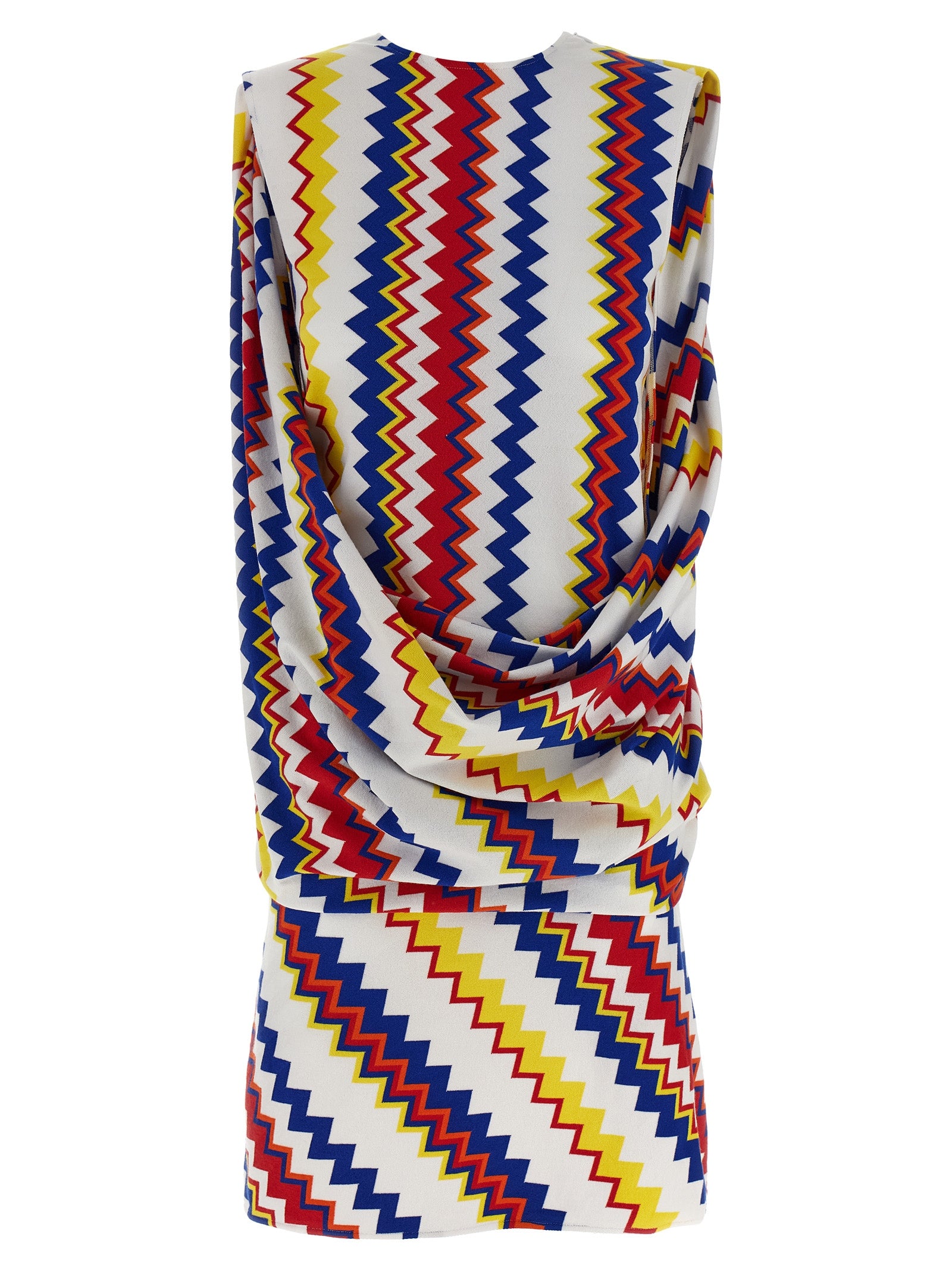 Discover the Missoni Multicolor Viscose Short Dress, a masterpiece of artisanal elegance, crafted from luxurious viscose and polyester, perfect for elevating your style.