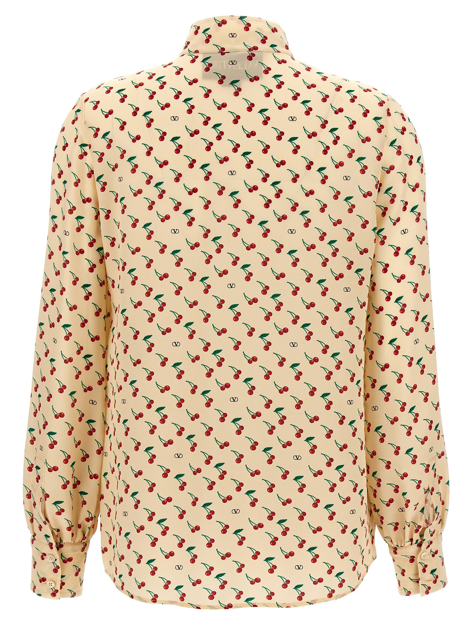 Elevate your elegance with the Valentino Garavani Beige Silk Blouse, a luxurious blend of 100% silk and audacious design, perfect for the discerning connoisseur.