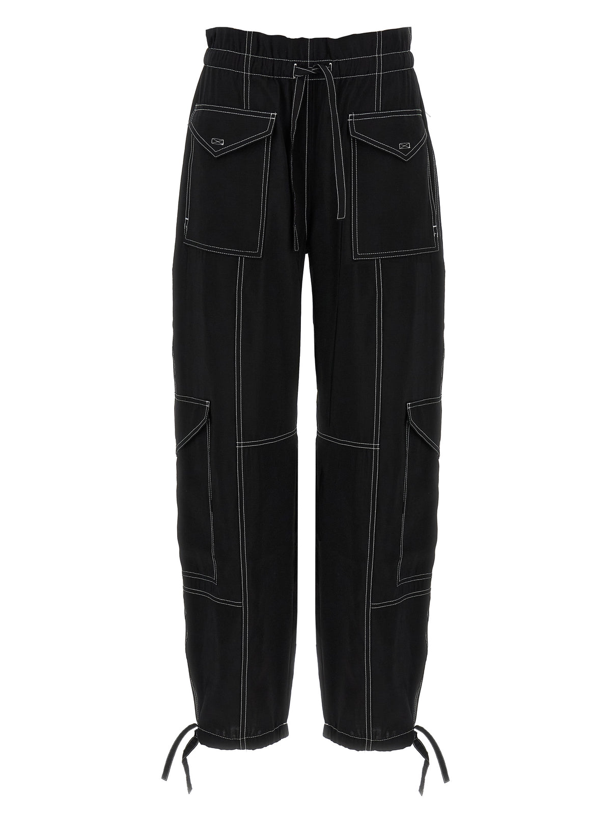 Ganni Black Viscose Casual Pants - Effortless Luxe Fashion