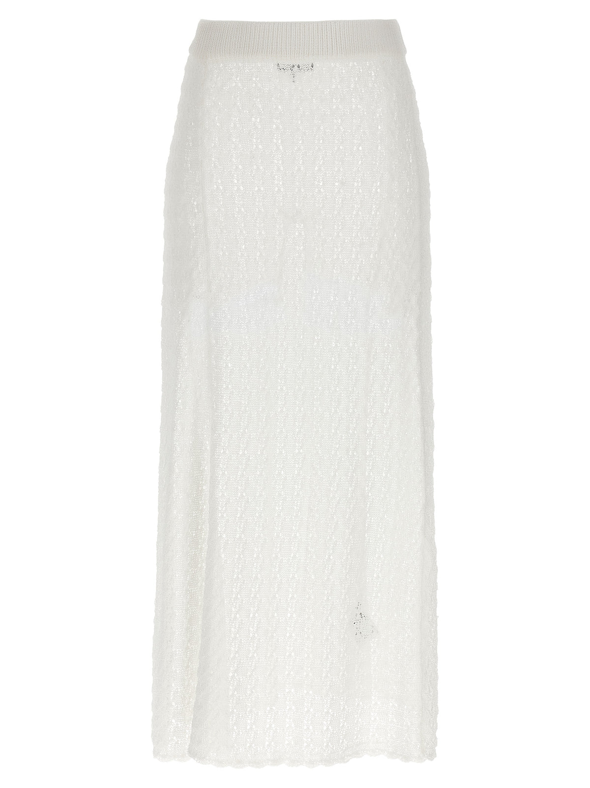 Ganni White Mini Skirt - Exquisite Crochet Elegance