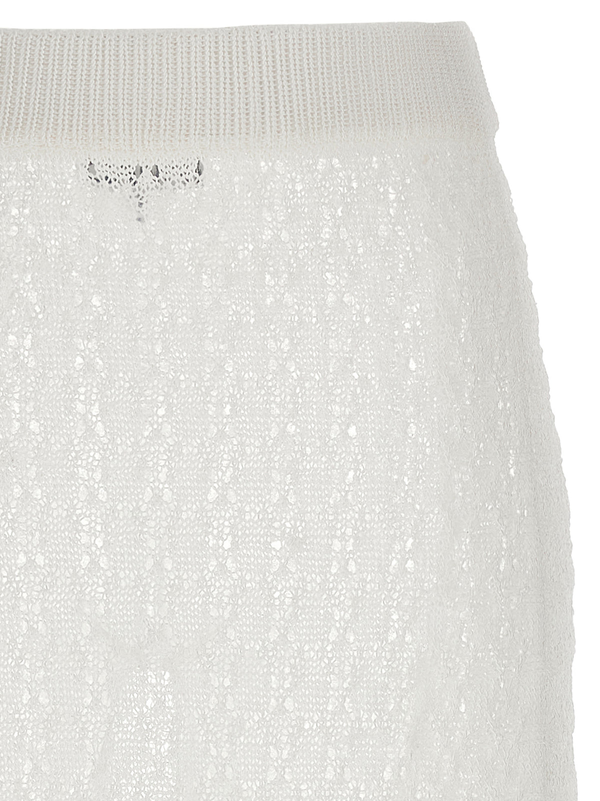 Ganni White Mini Skirt - Exquisite Crochet Elegance