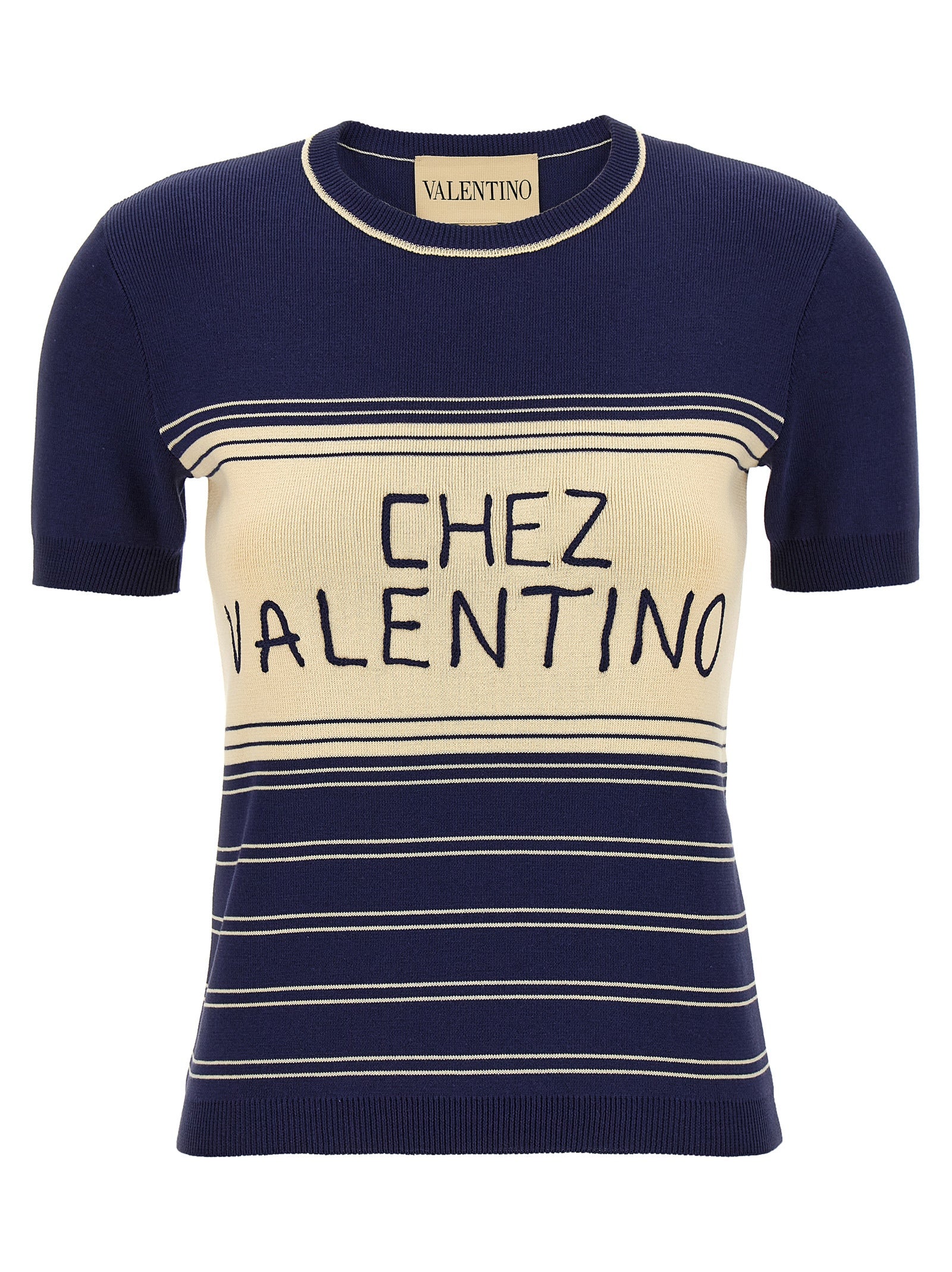 Experience the exquisite allure of Valentino Garavani's Blue Cotton T-Shirt, a masterpiece of Italian craftsmanship, blending luxury with effortless elegance for the discerning individual.