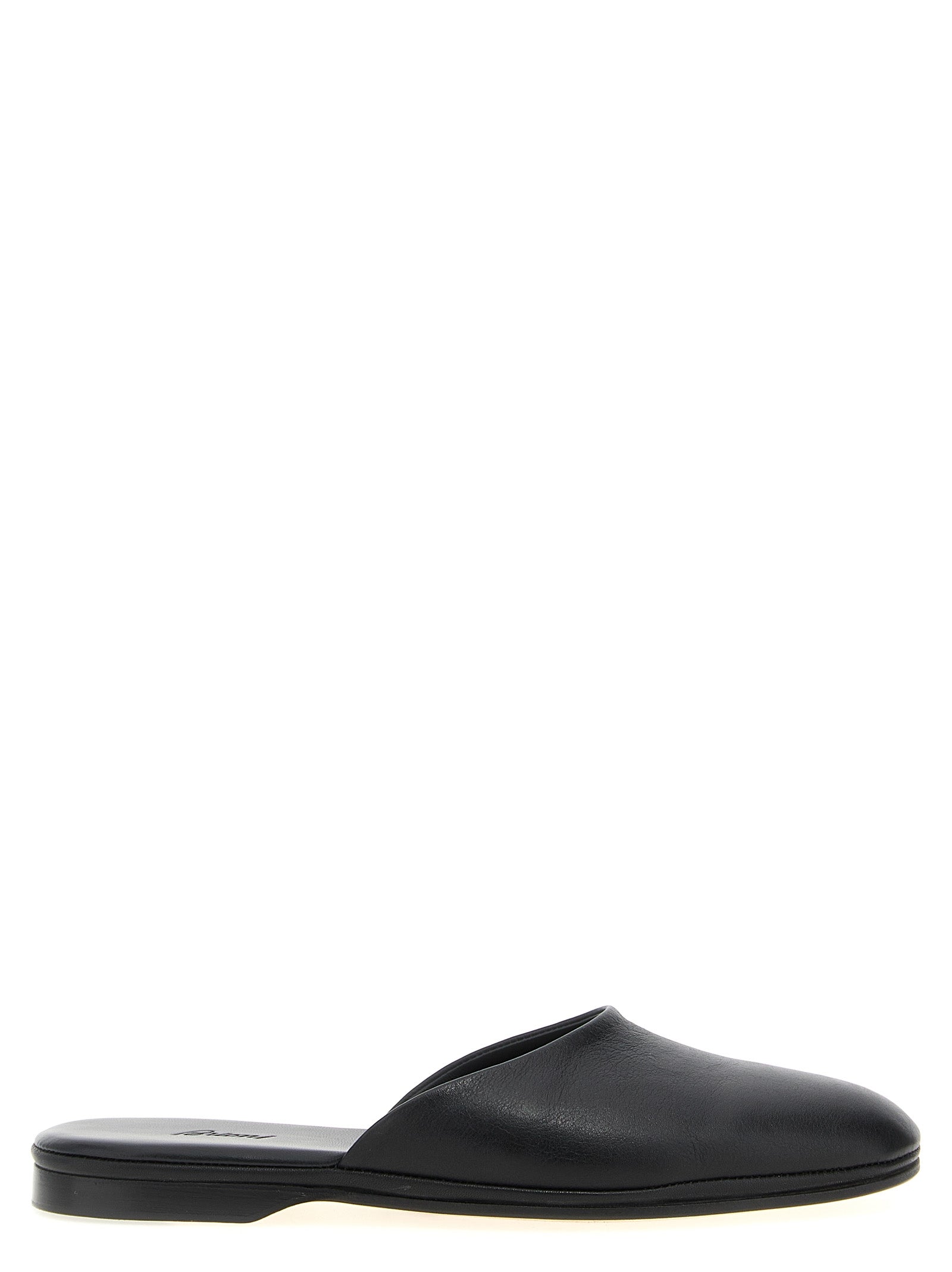 Brioni Black Calfskin Mules - Artisanal Luxury Footwear