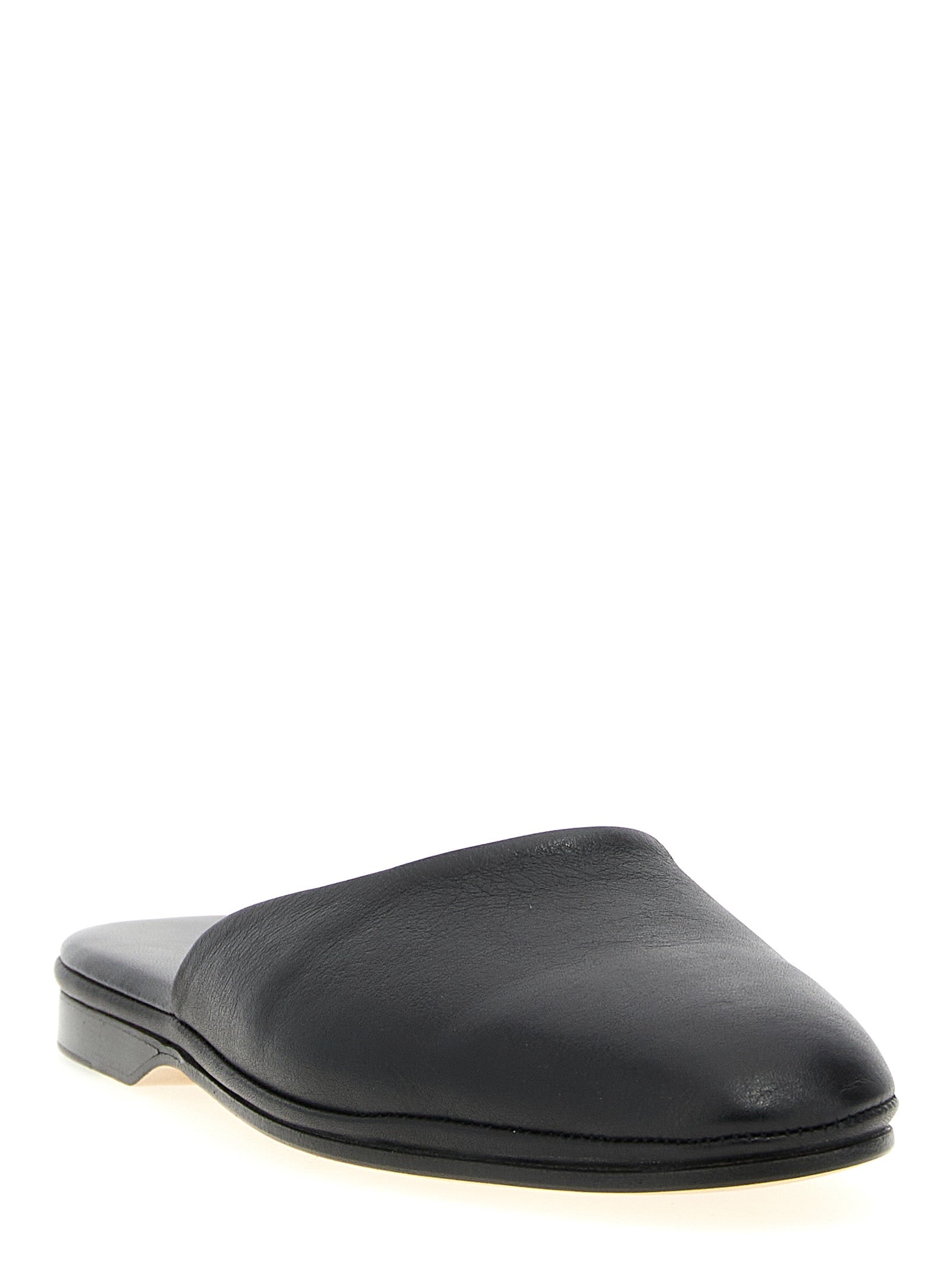 Brioni Black Calfskin Mules - Artisanal Luxury Footwear