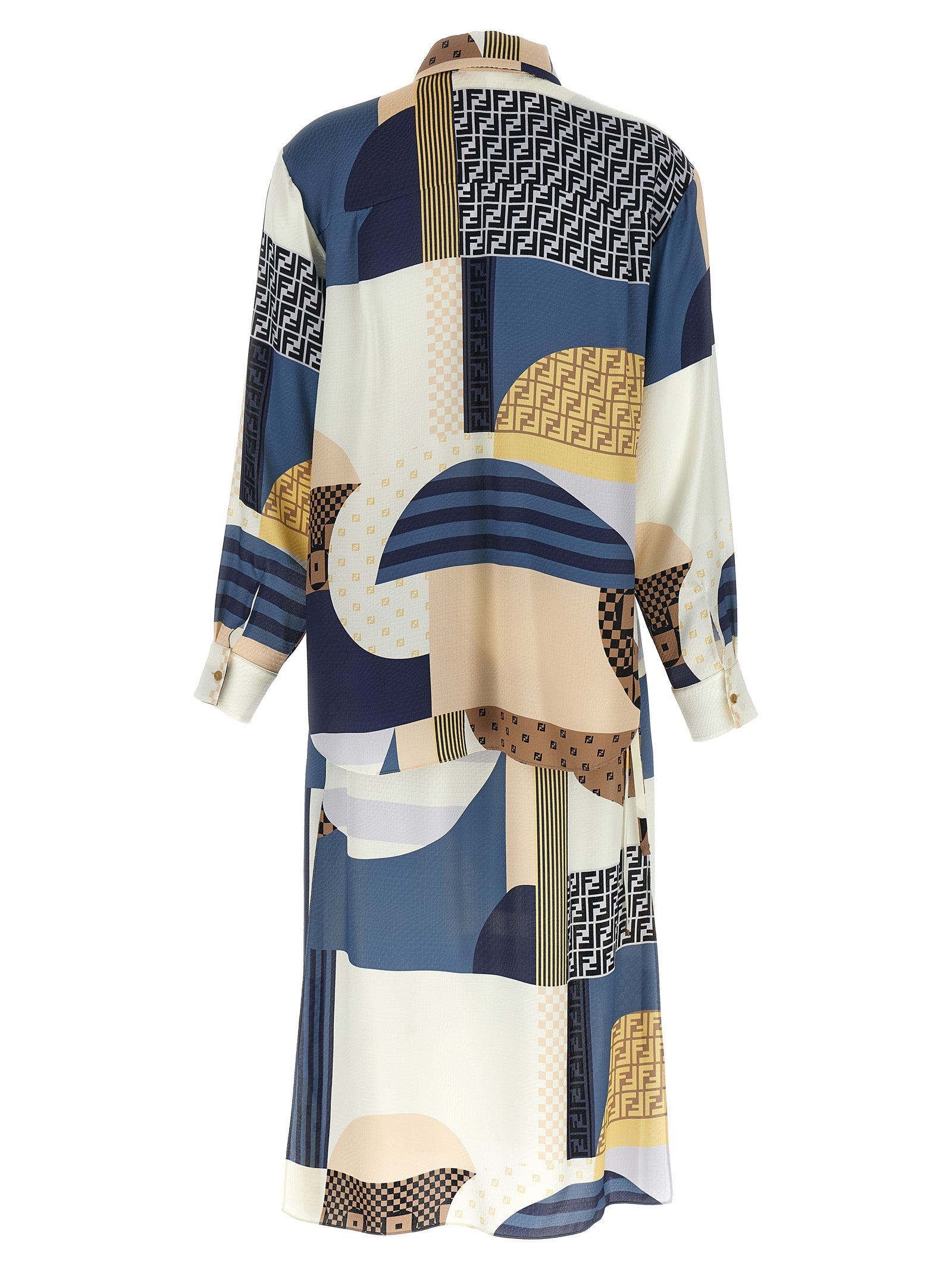 Fendi Multicolor Silk Midi Dress - Exquisite Haute Couture Elegance