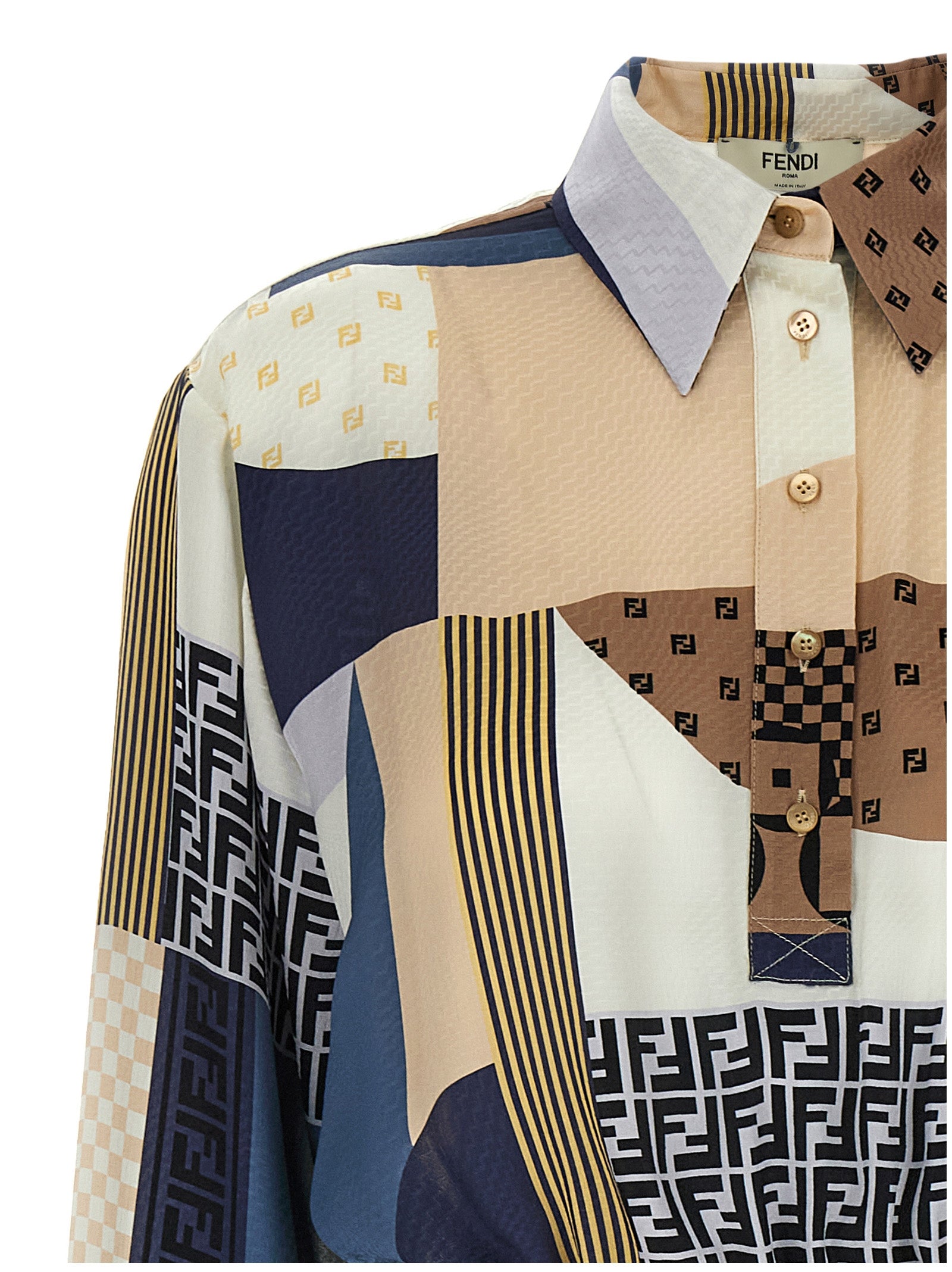 Fendi Multicolor Silk Midi Dress - Exquisite Haute Couture Elegance